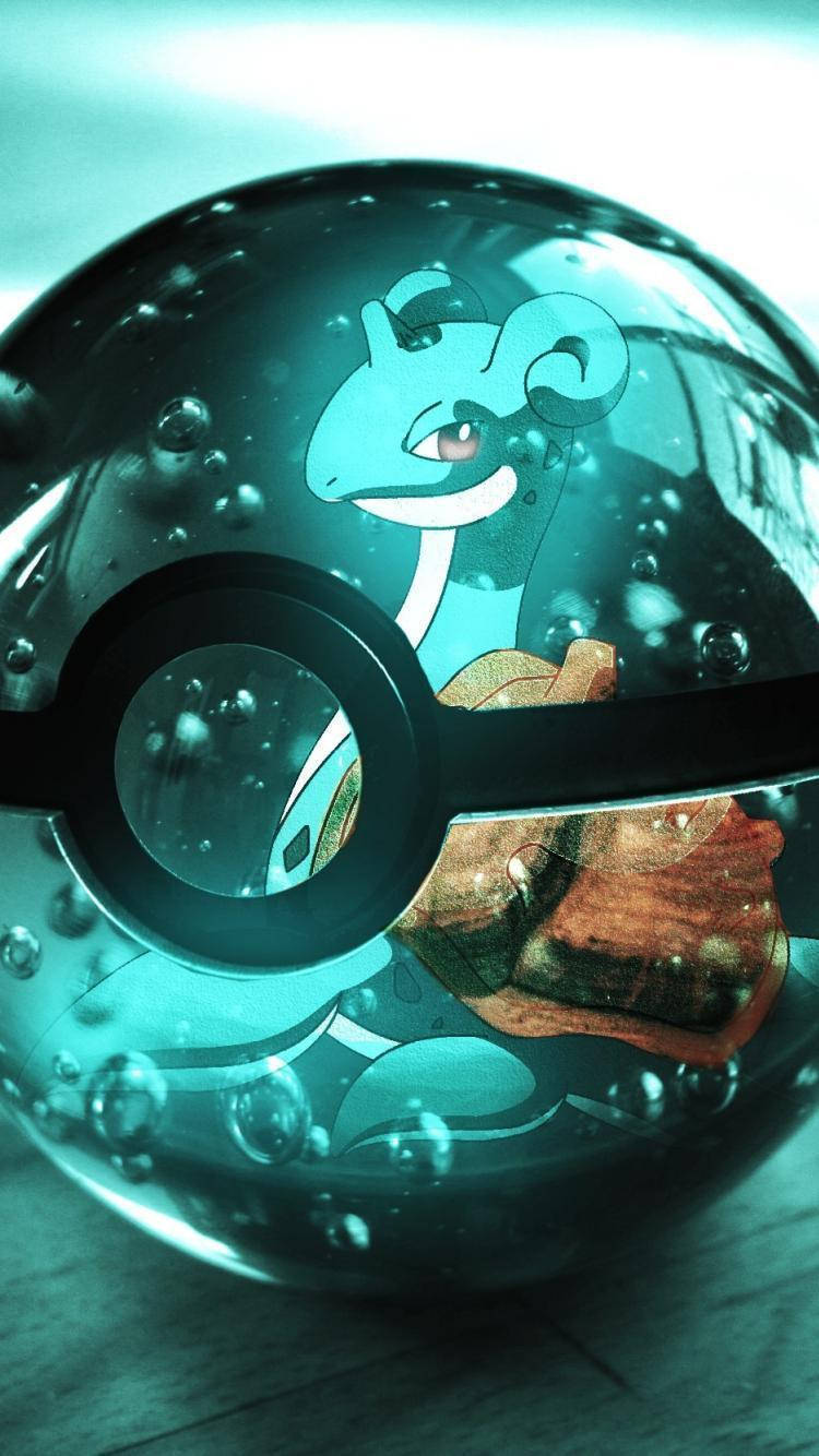 Lapras Inside Poké Ball Background