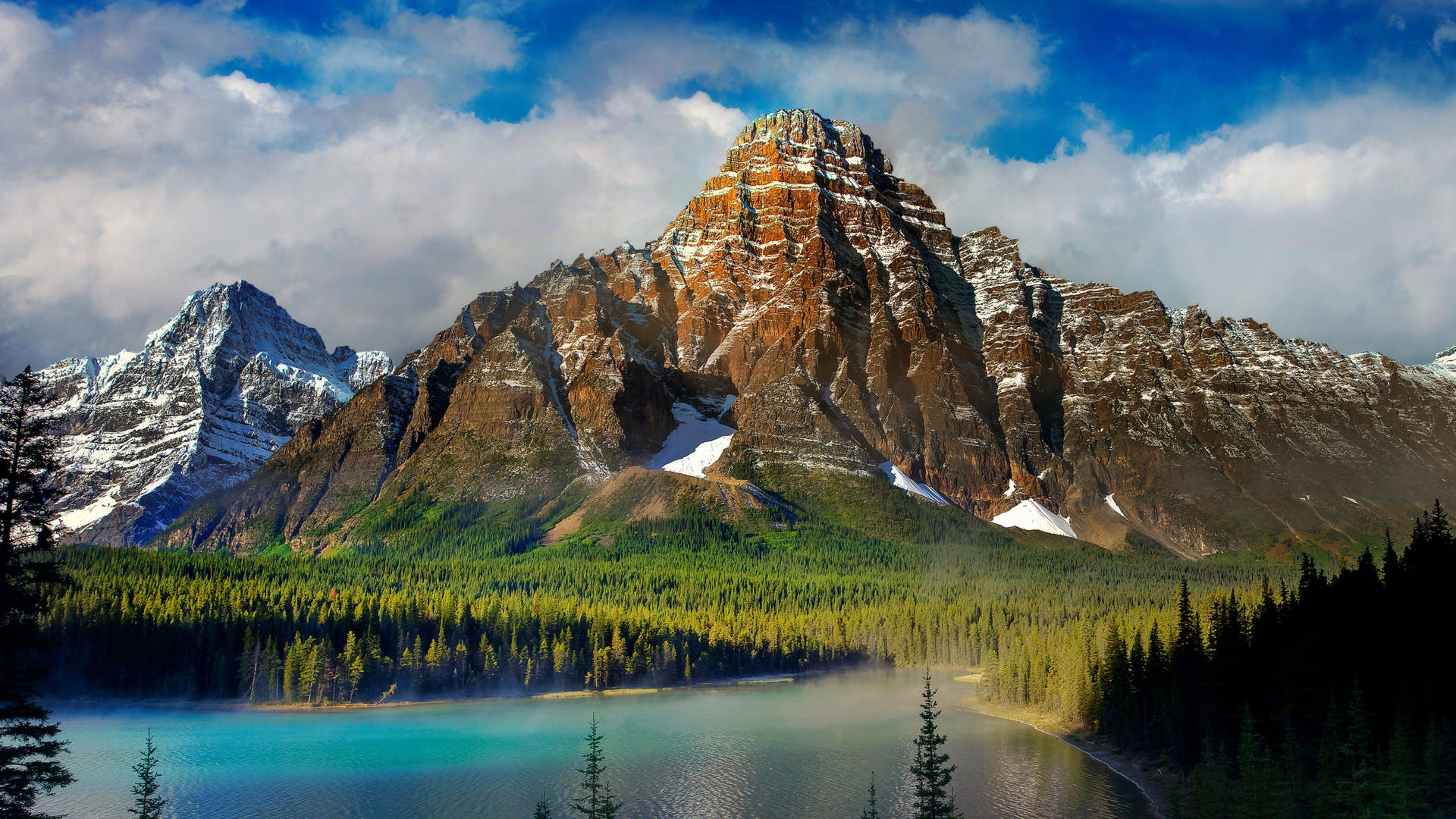 Laptop 4k Nature Tall Mountains Background