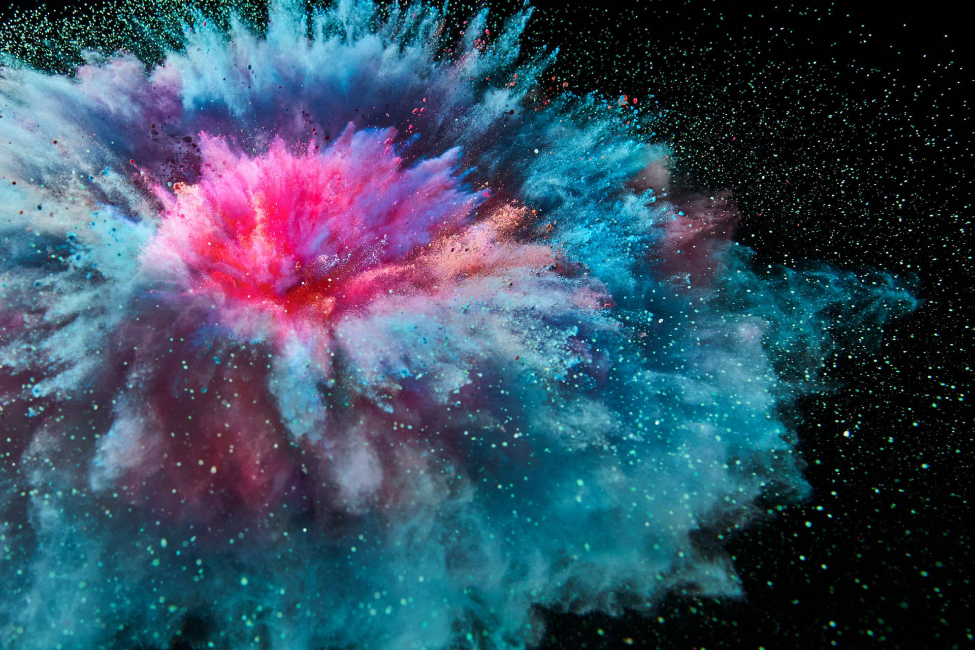 Laptop Galaxy Color Explosion Background