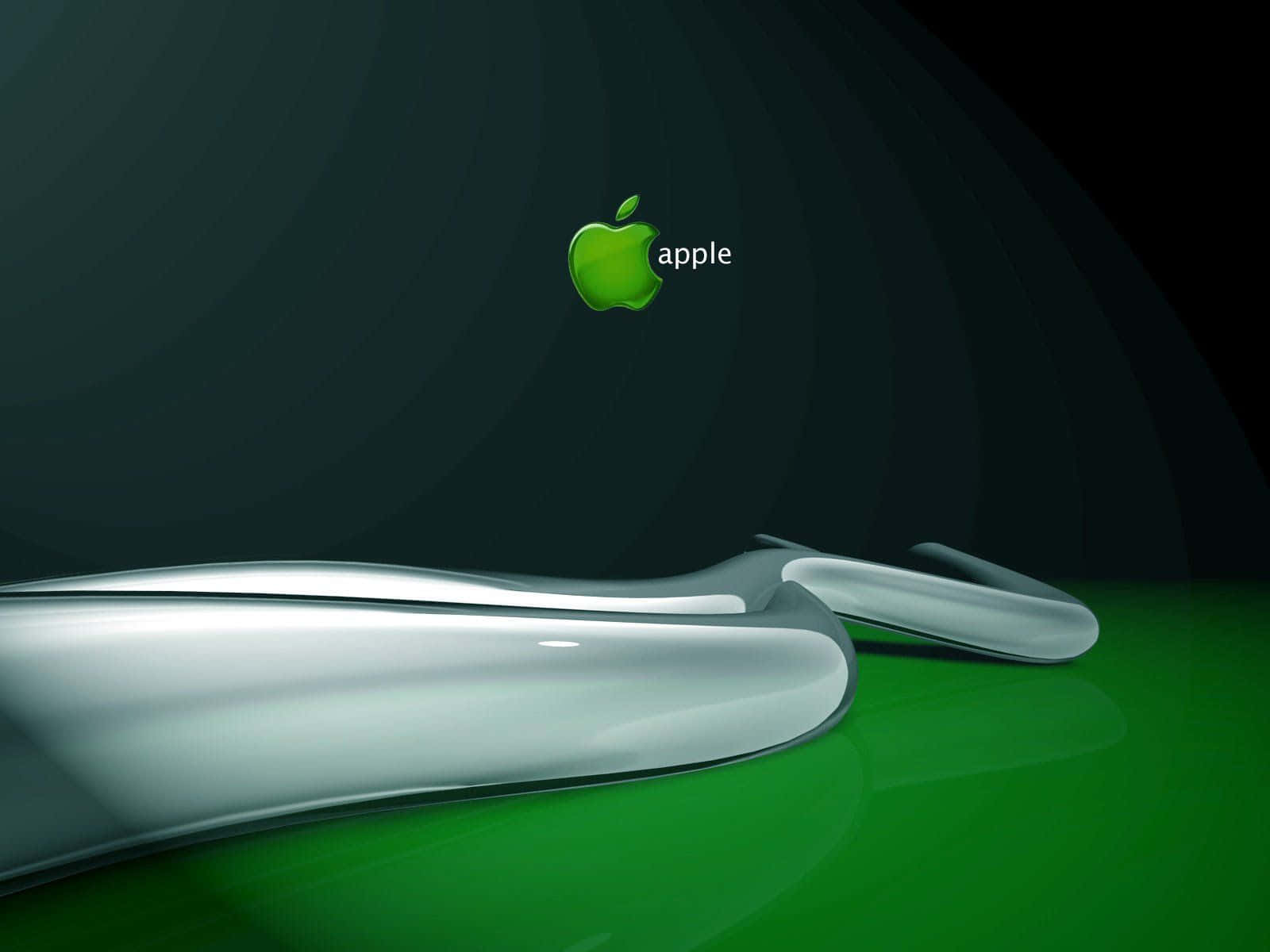 Laptop Green Apple Logo Background