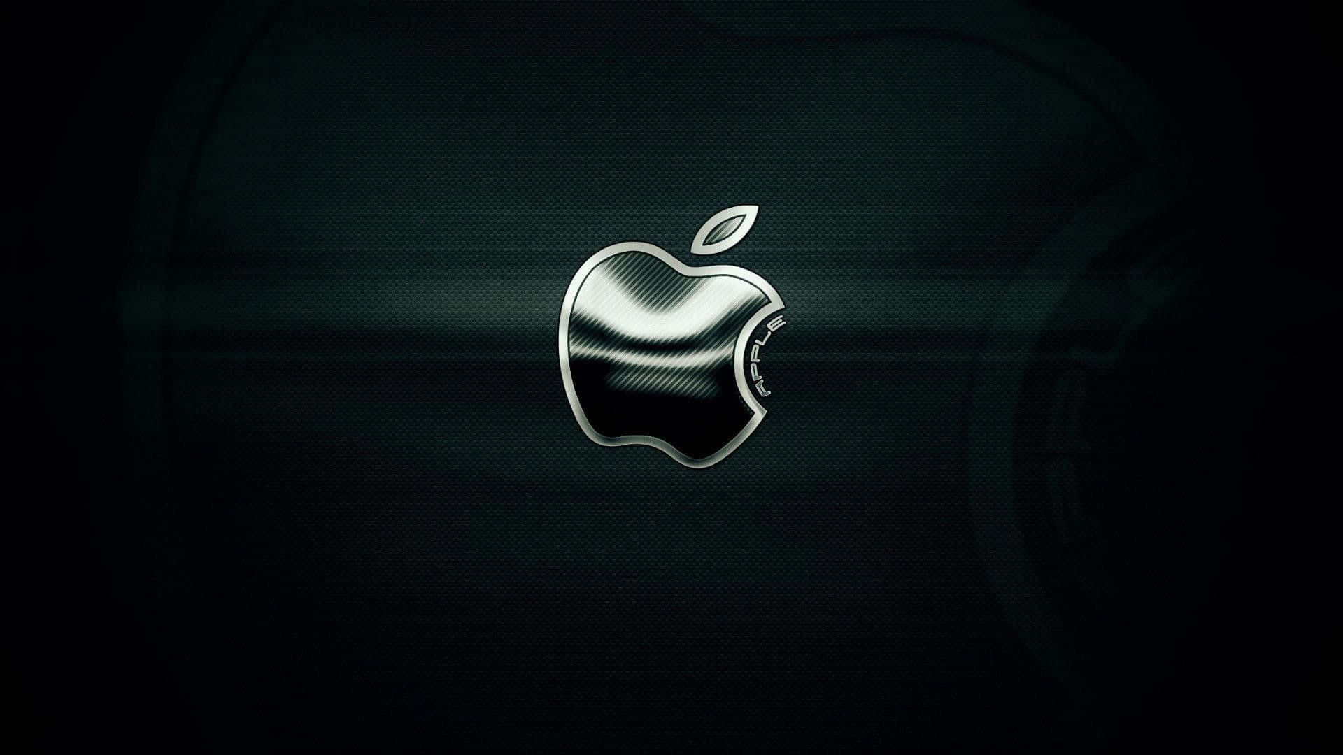 Laptop Metallic Apple Logo Background
