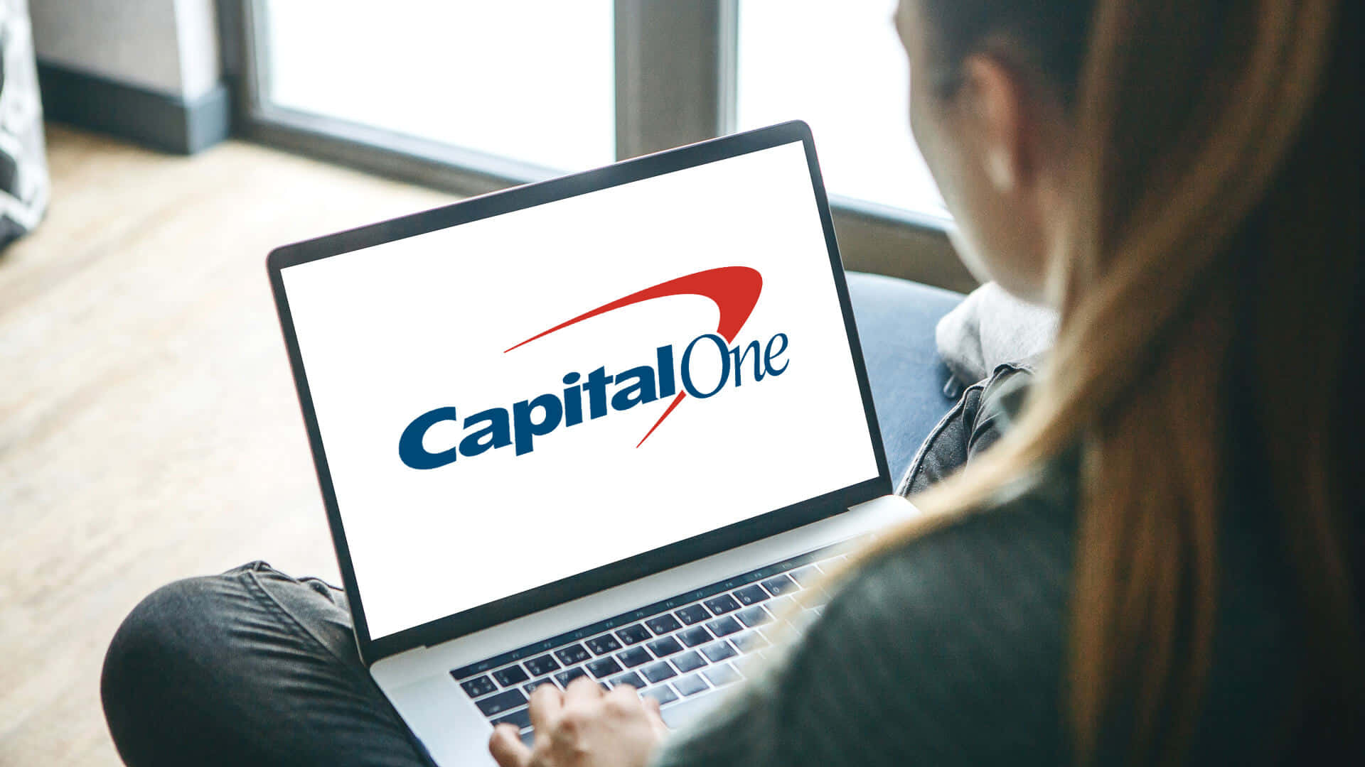 Laptop Screen With Capital One Logo