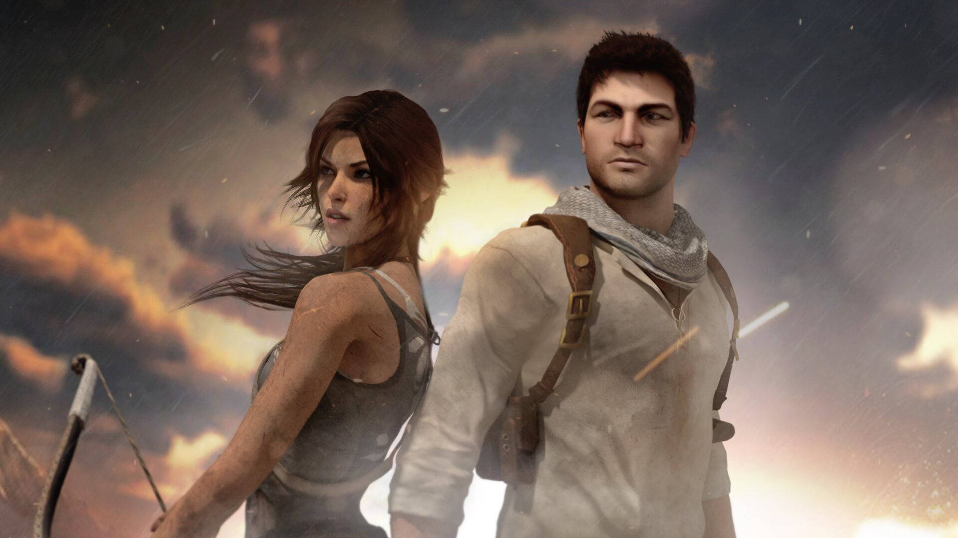 Lara Croft And Nathan Tomb Raider Background