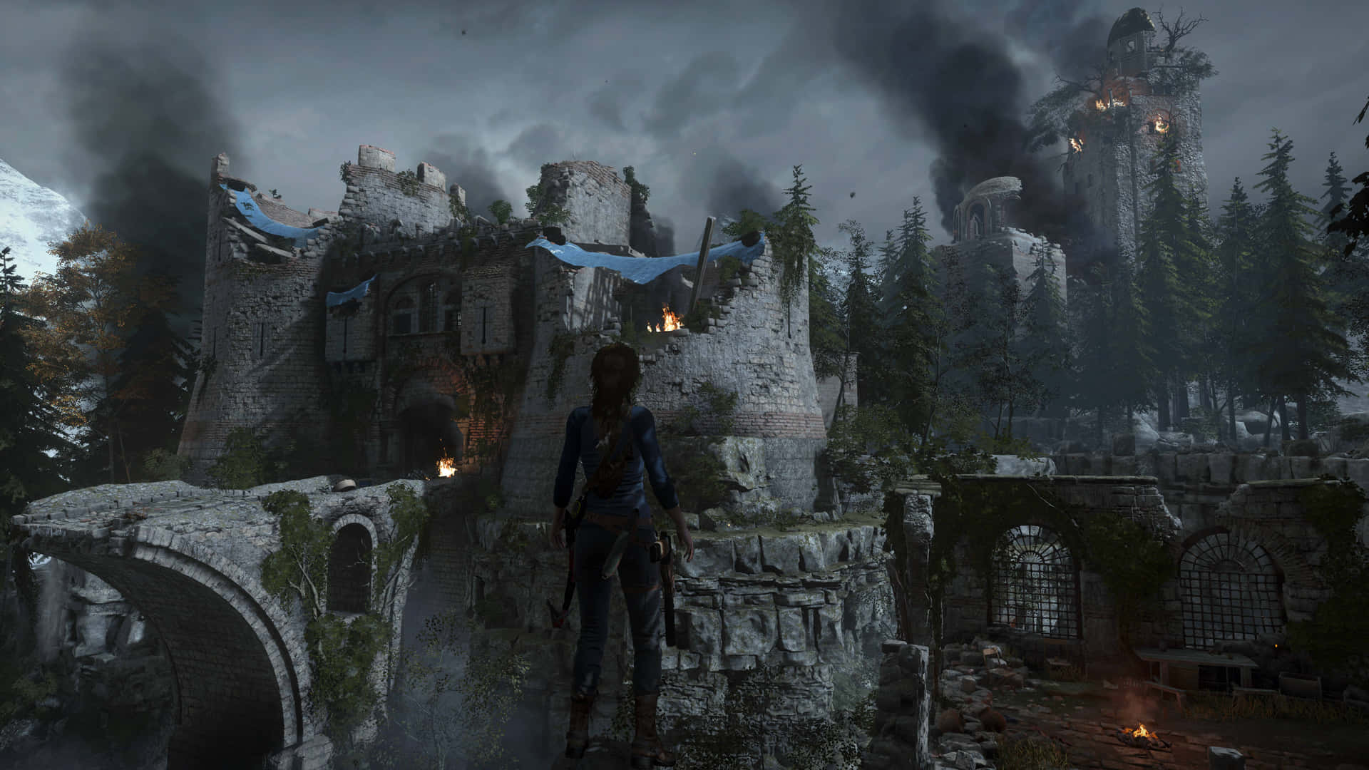 Lara Croft Battles Against The Cold In Rise Of Tomb Raider Background