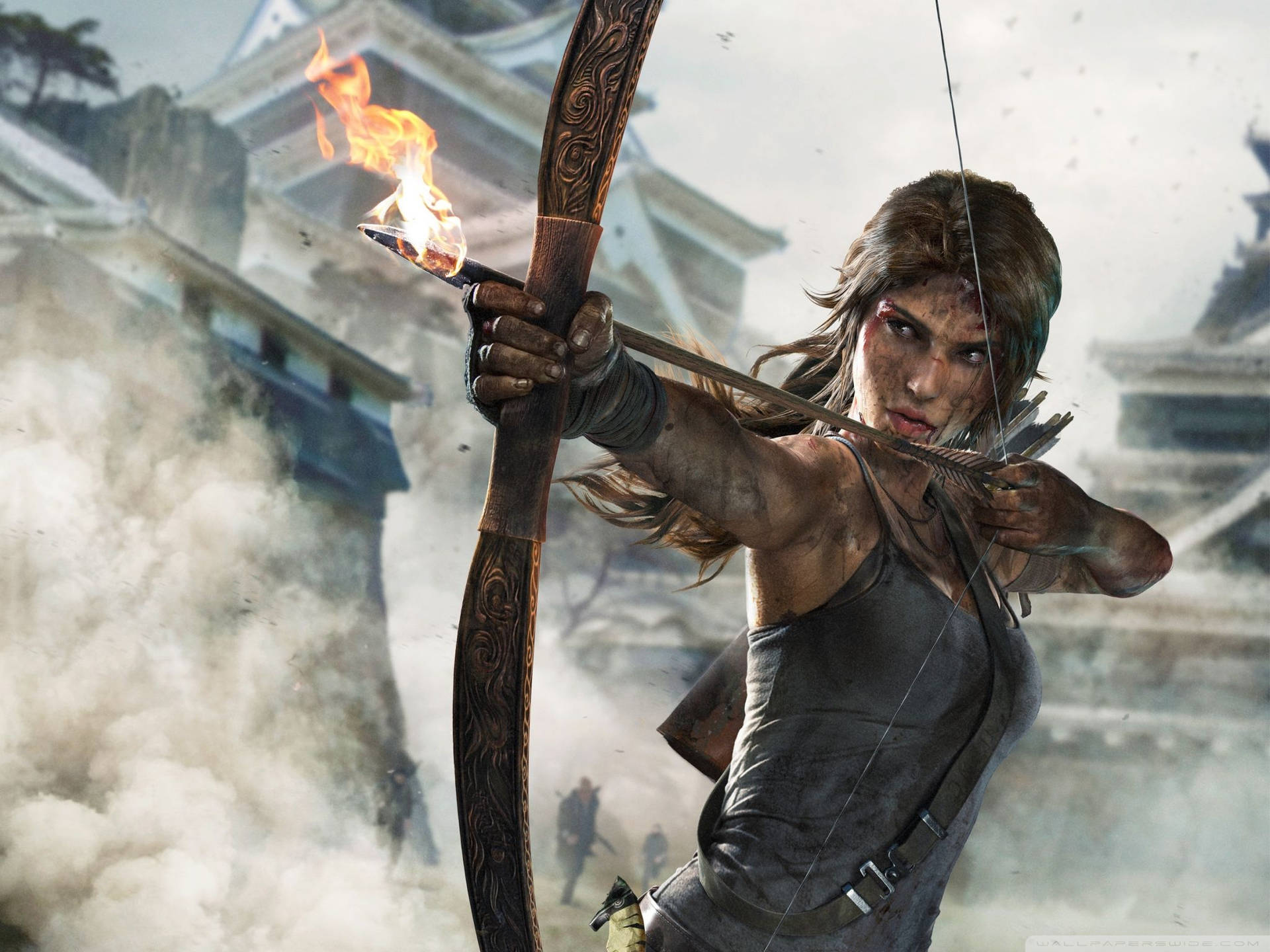 Lara Croft Flaming Arrow Tomb Raider Background