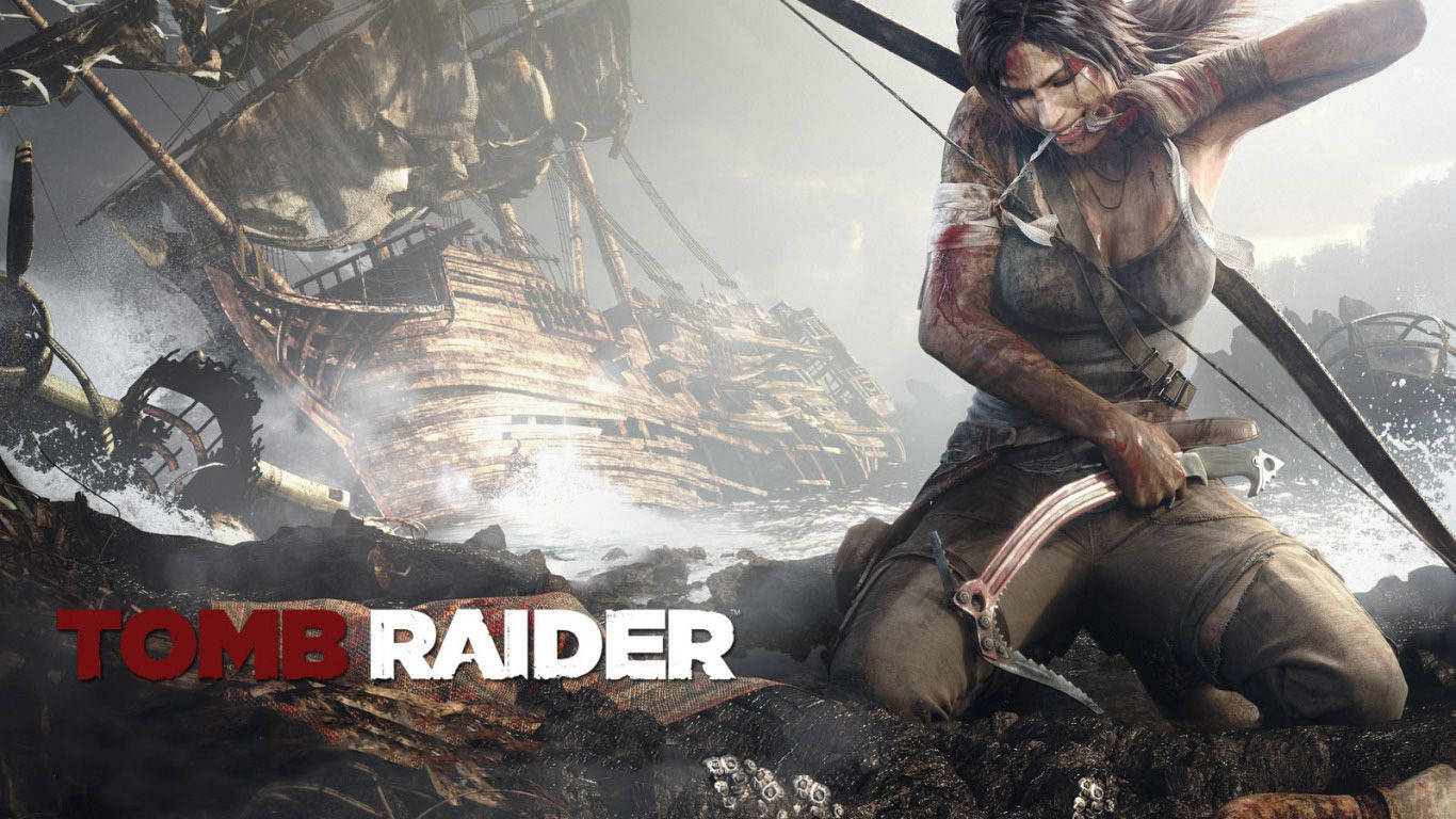 Lara Croft In Tomb Raider Poster Background