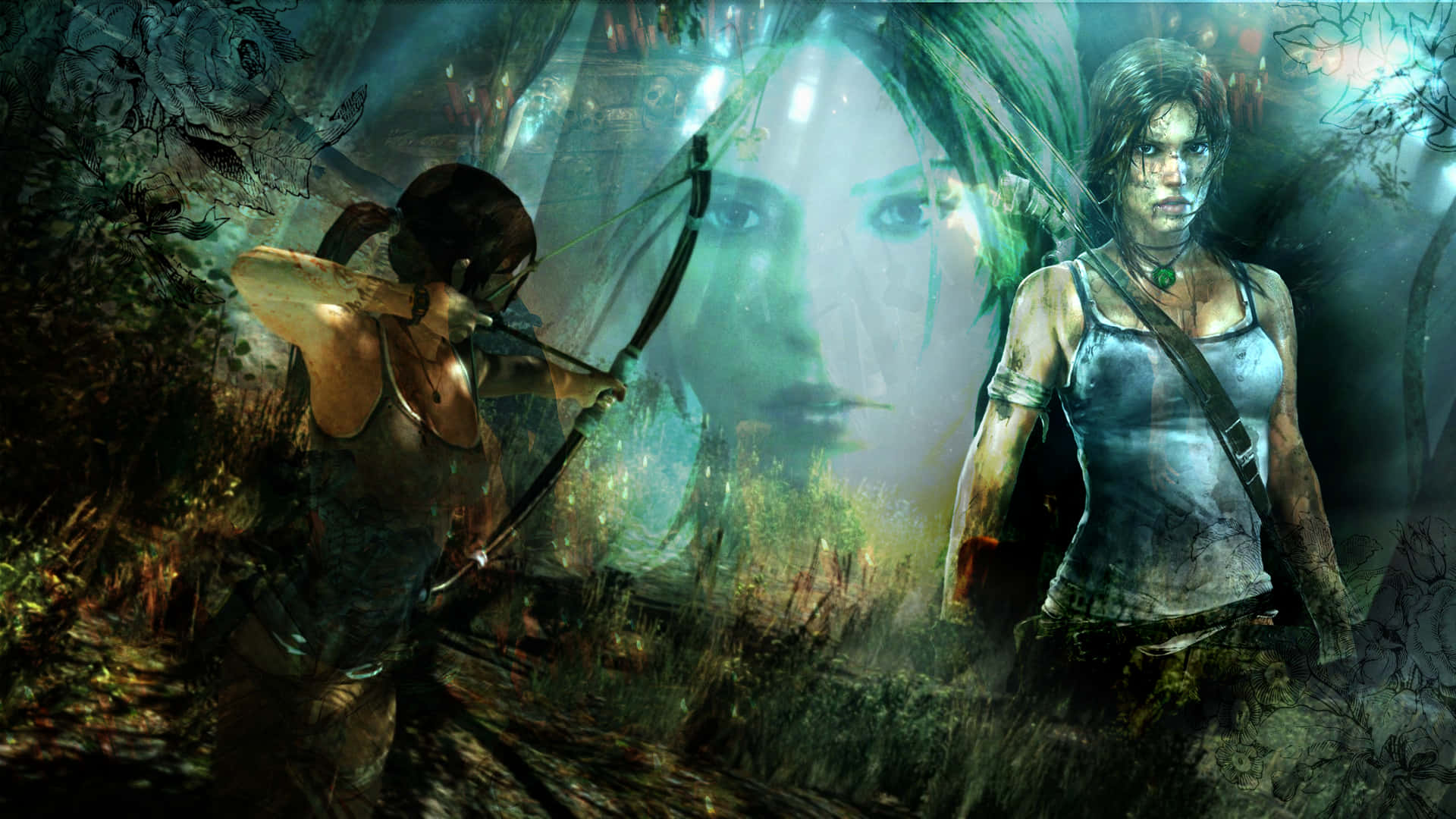 Lara Croft On A Perilous Mission In Shadow Of Tomb Raider. Background