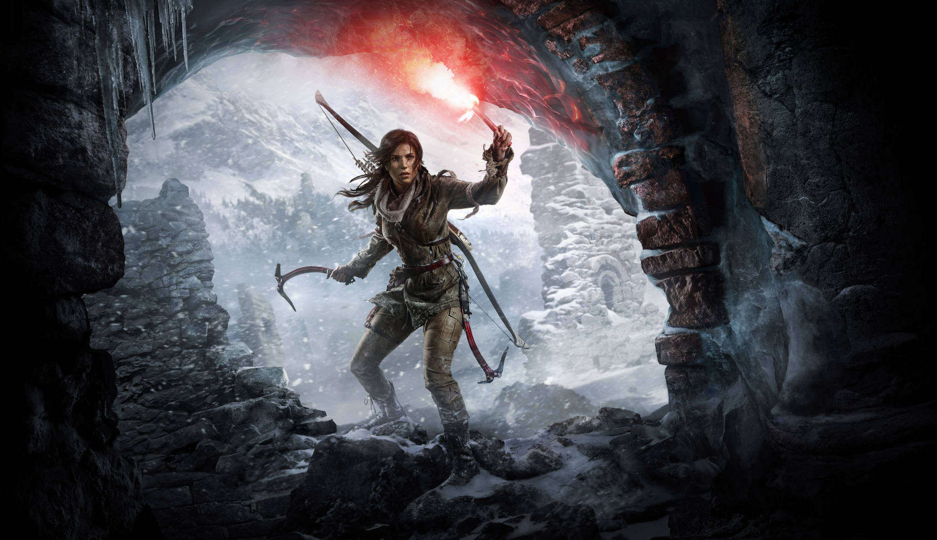 Lara Croft Snow Mountain Tomb Raider Background
