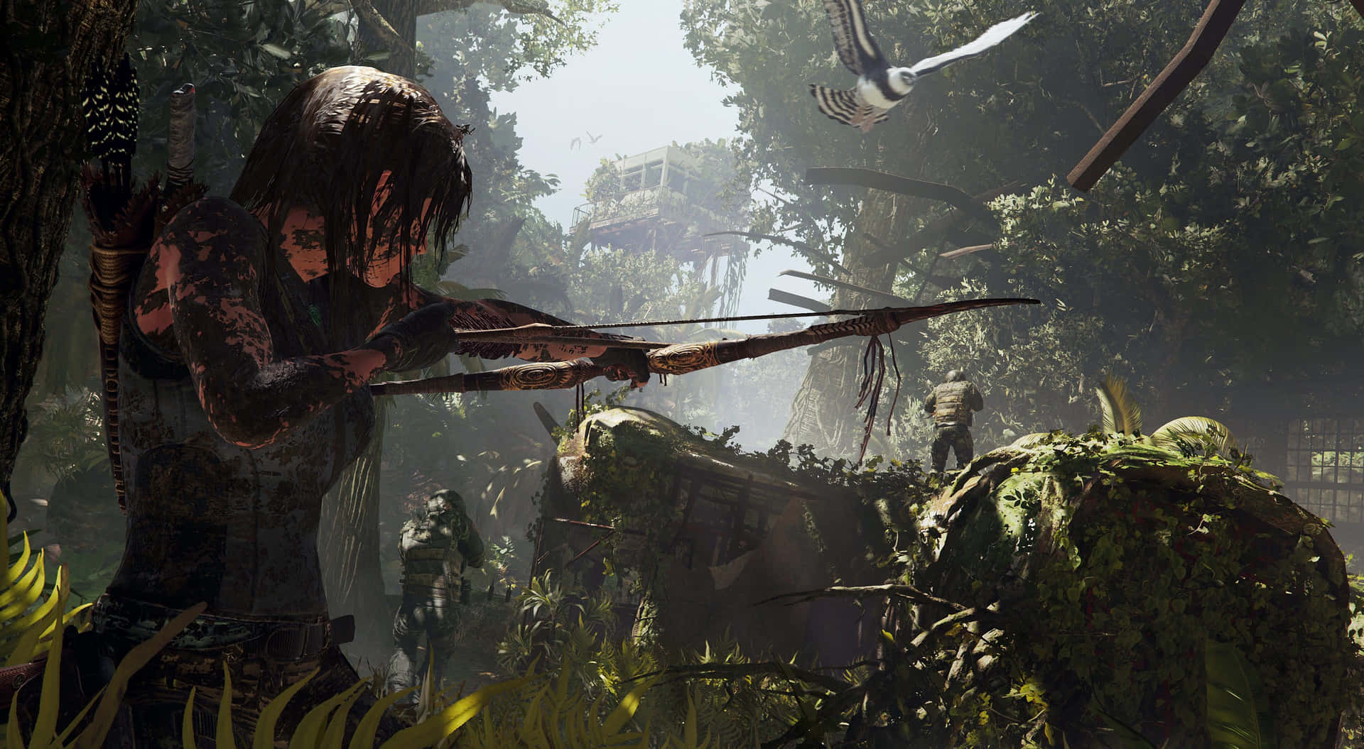 Lara Croft Takes Action In Shadow Of The Tomb Raider Background