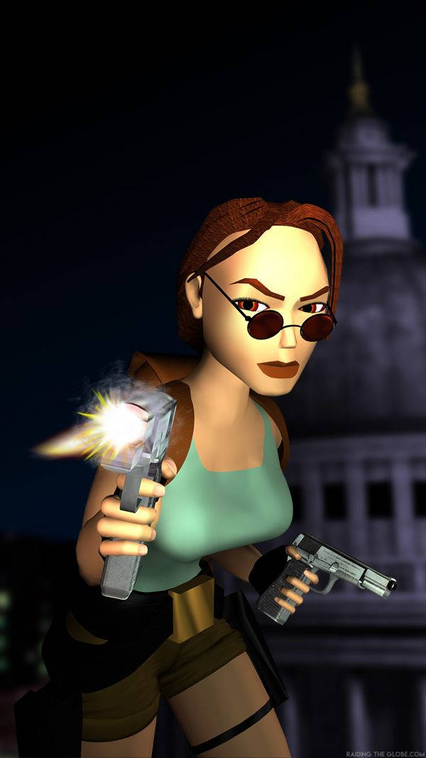 Lara Croft With Gun Tomb Raider Iphone