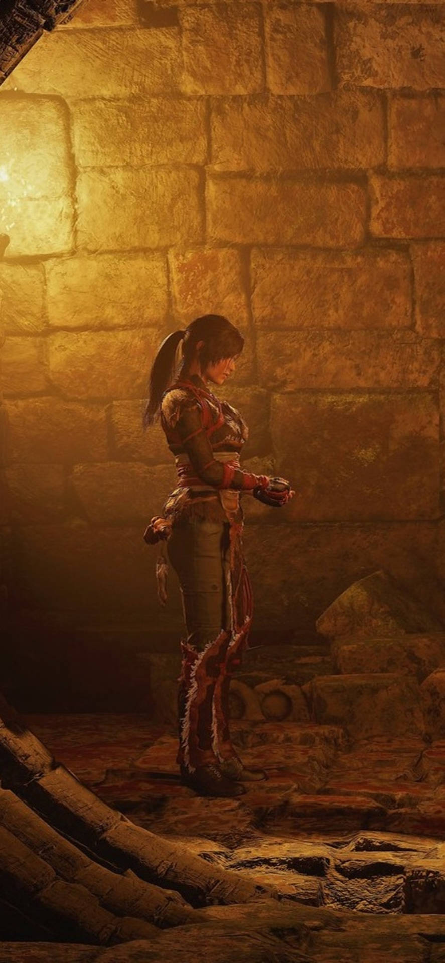 Lara In Cave Tomb Raider Iphone Background