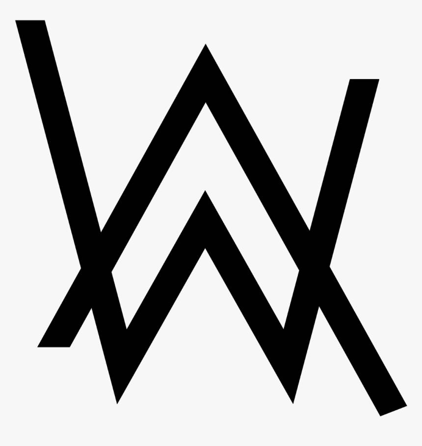 Large Black And White Alan Walker Logo Background