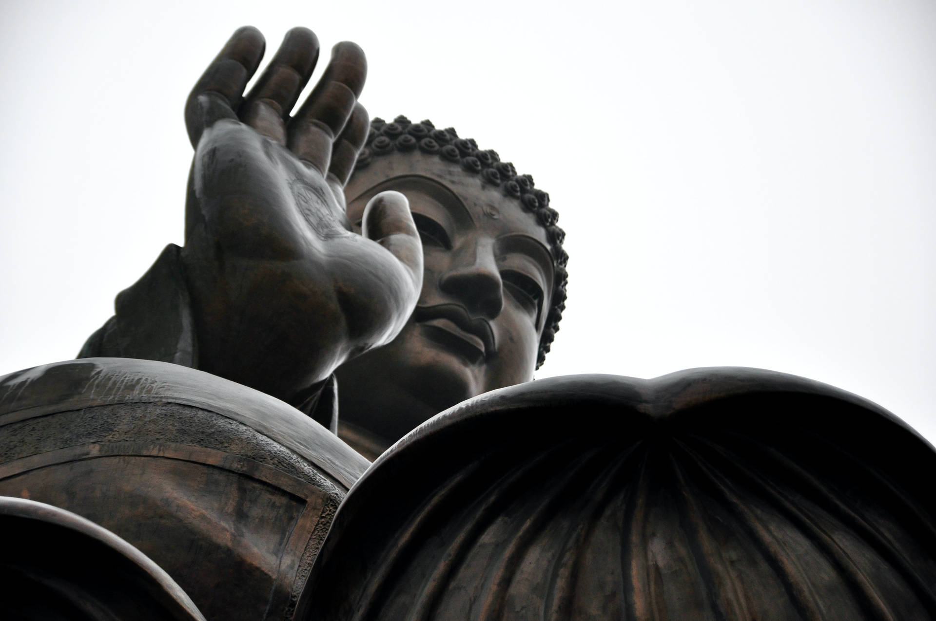 Large Black Buddha Statue Background