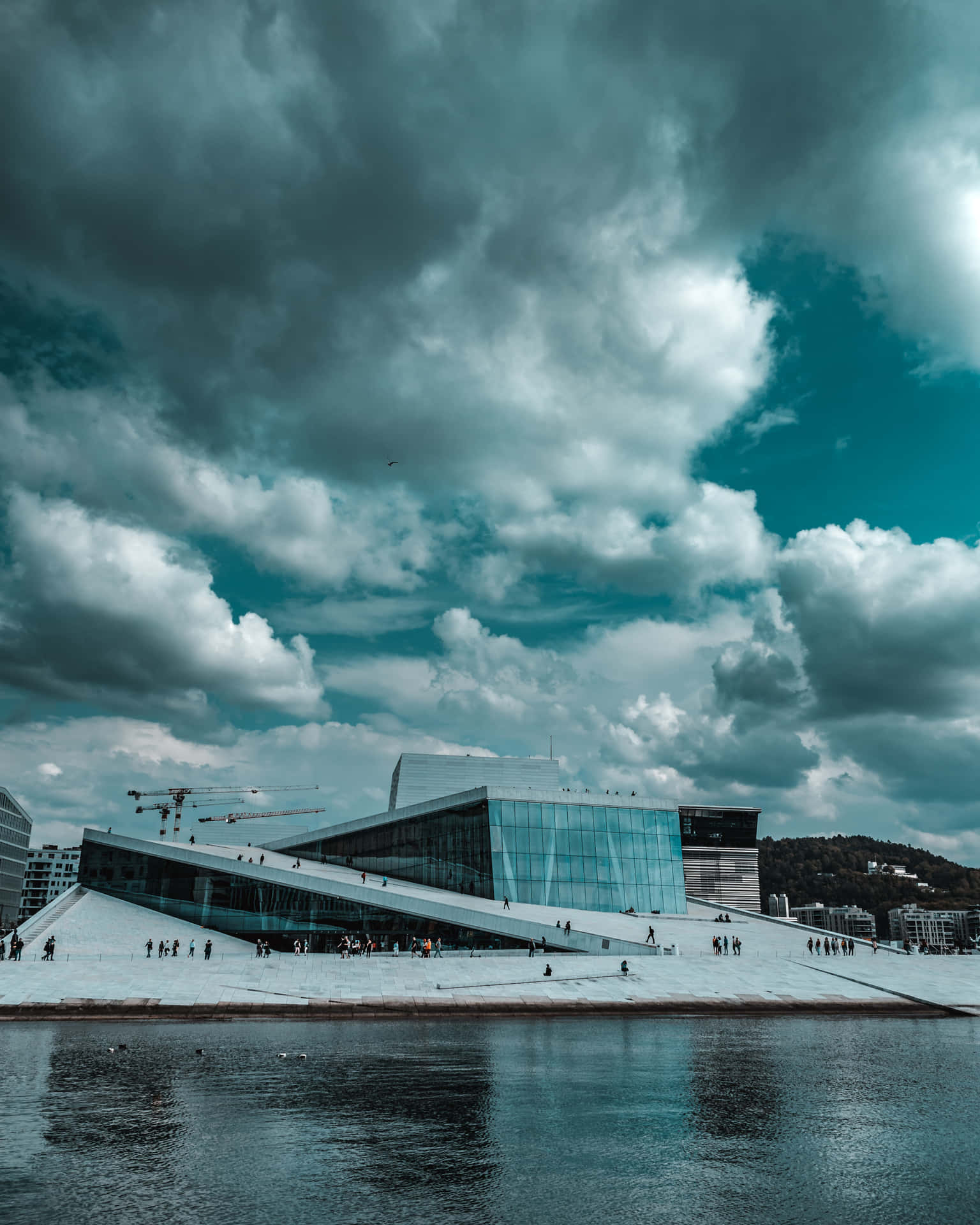 Large Clouds Above Oslo Opera House