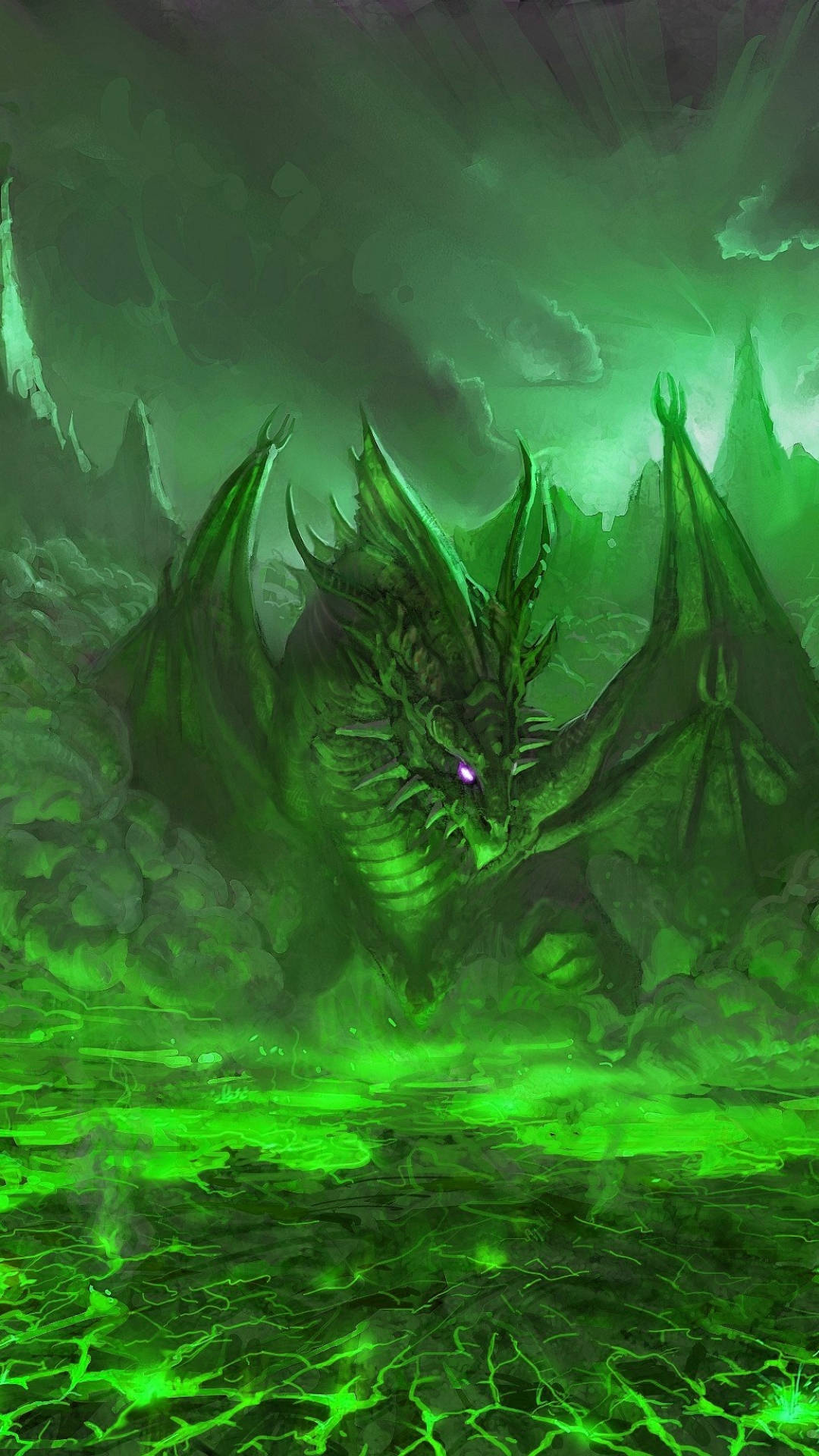 Large Green Dragon Lair Background