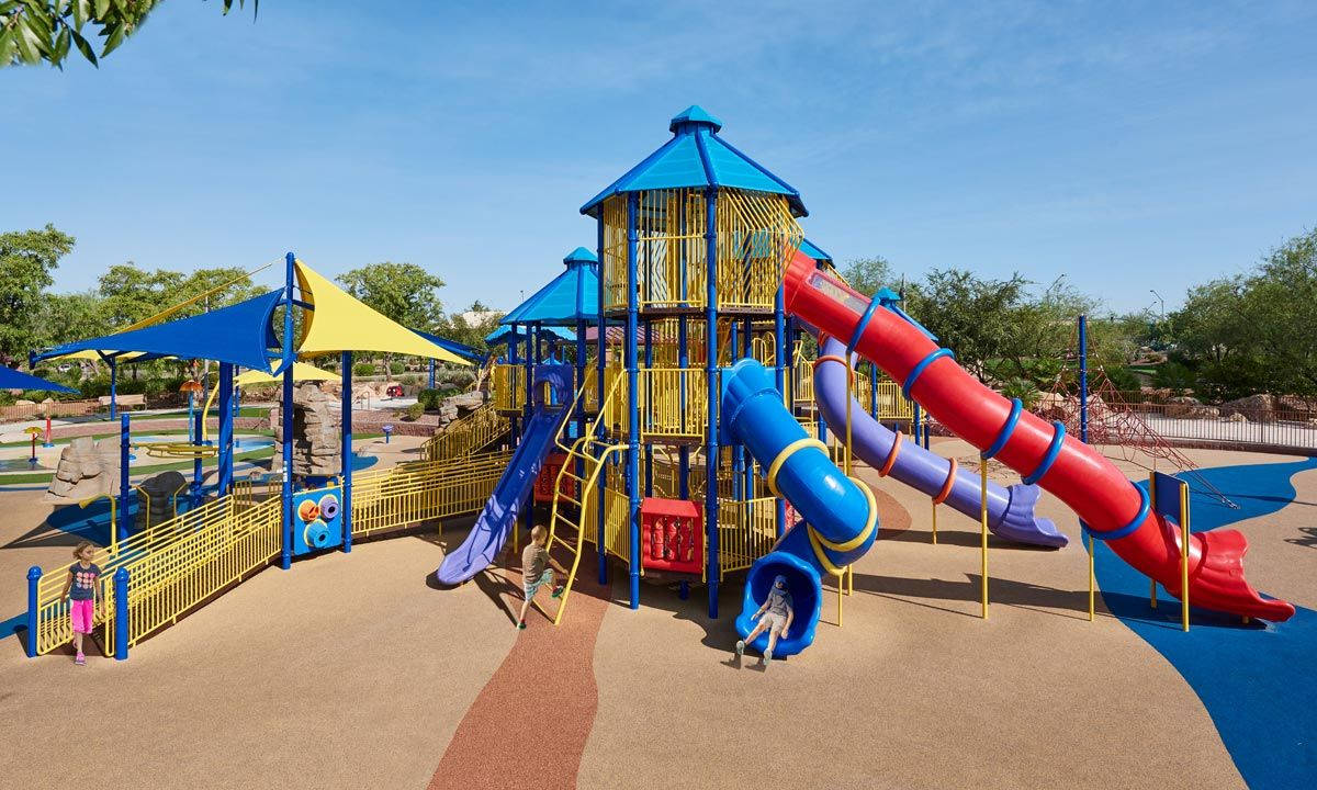 Large Playground Slides Background