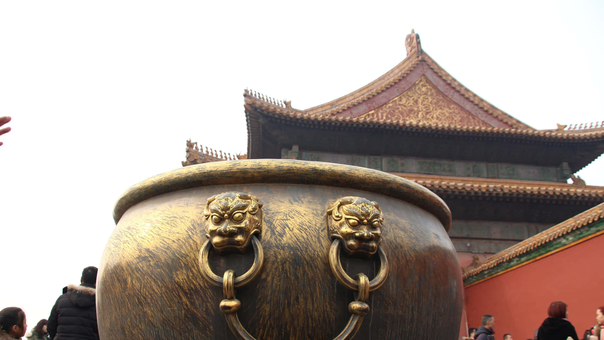 Large Urn The Forbidden City Brass Background