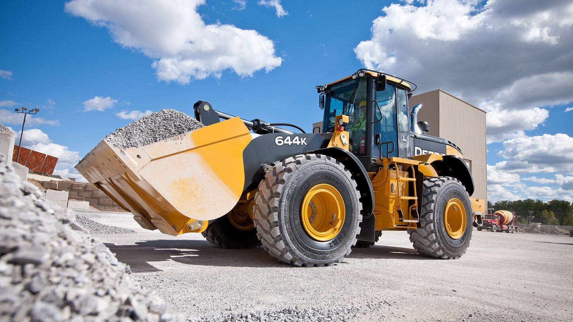 Large Wheel Loader In A Construction Background