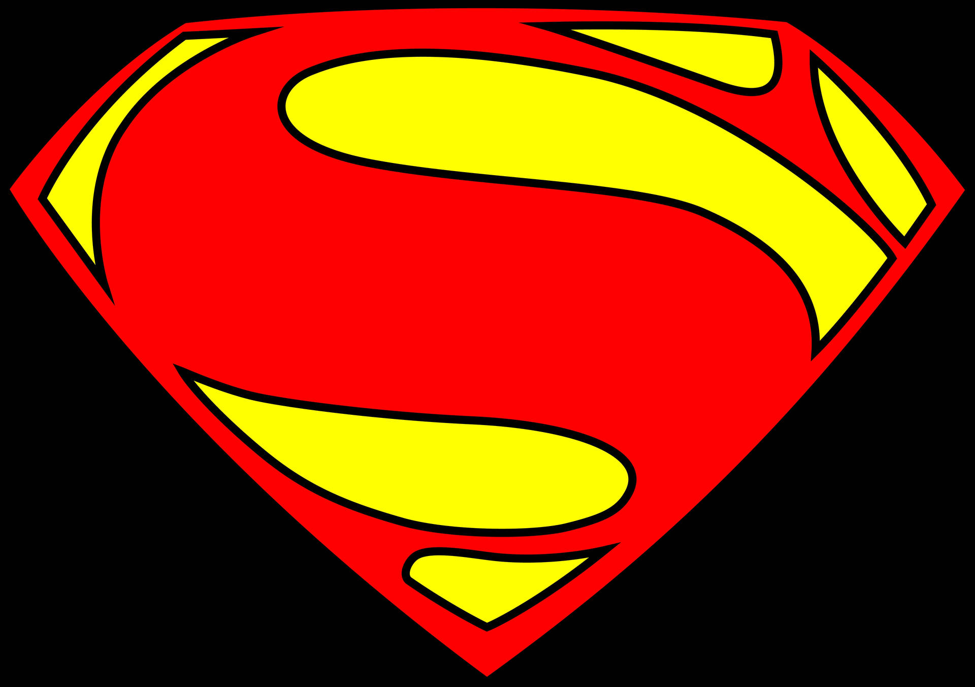 Large Yellow And Red Superman Logo Background