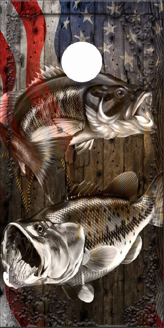 Largemouth Bass Graphic Art Background