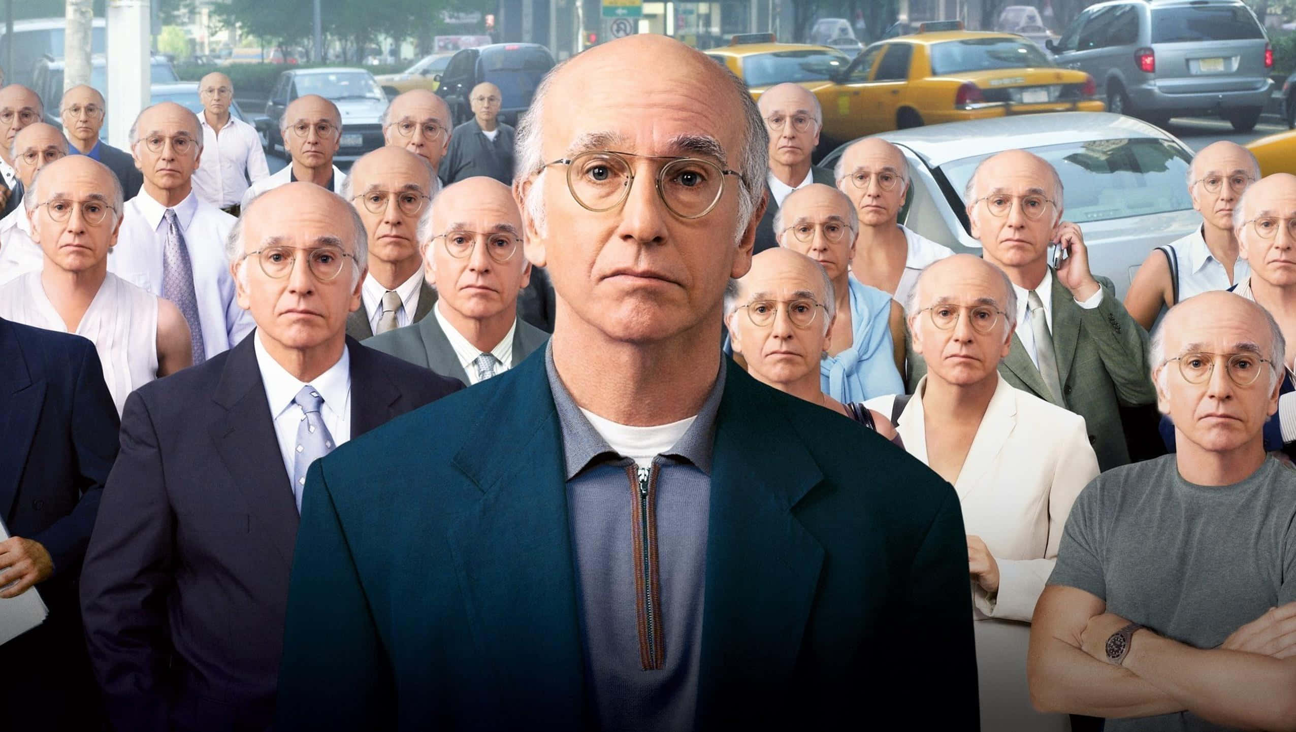 Larry David Looking Serious In A Casual Outfit Background