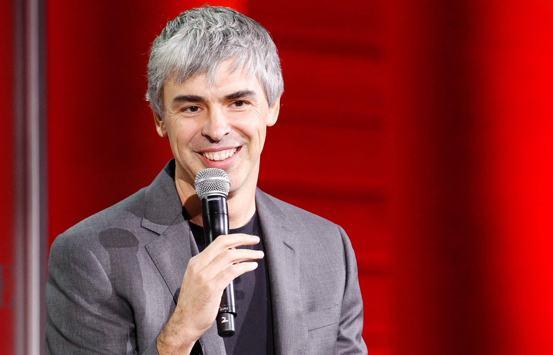 Larry Page Candid Smile Speech Photo