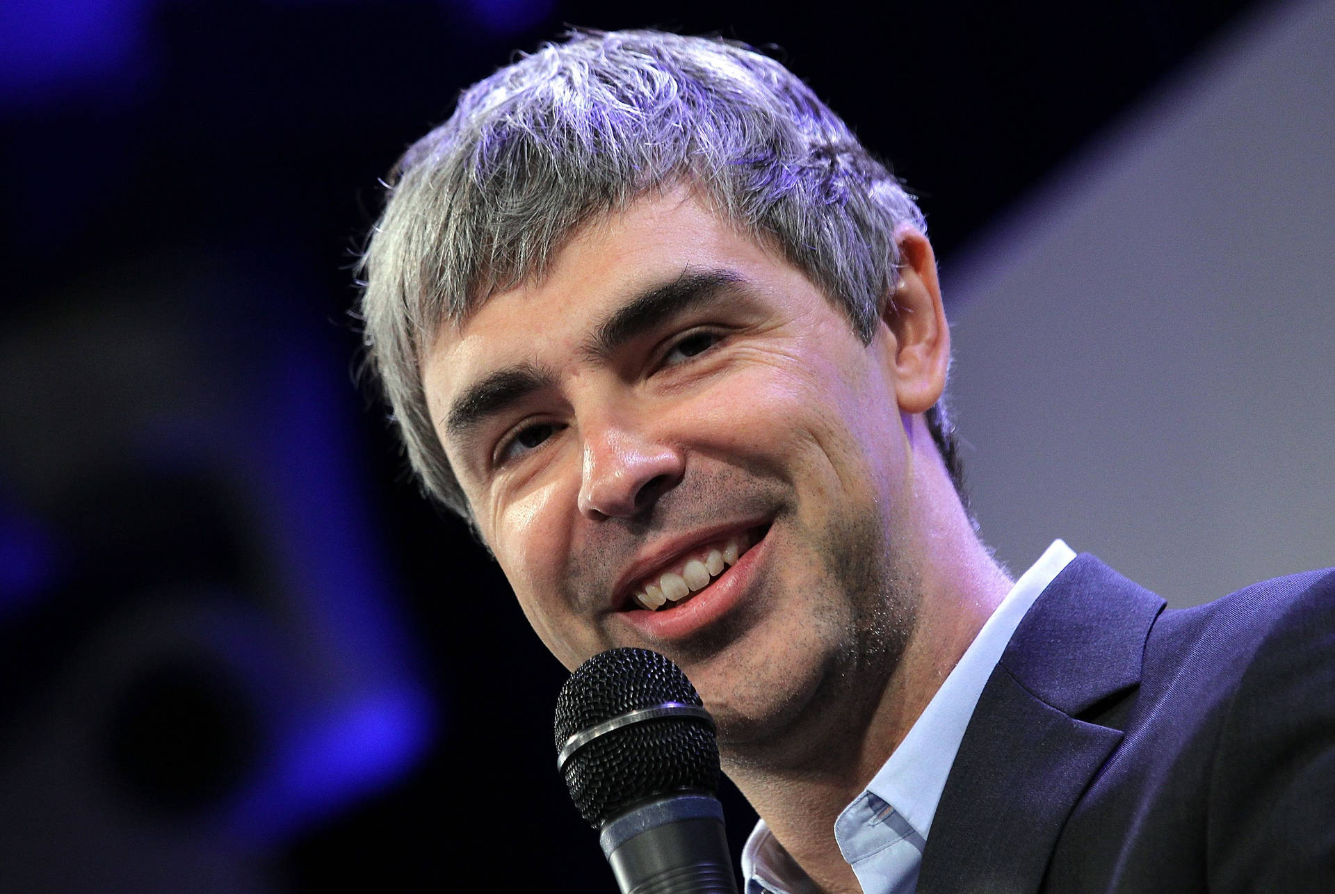 Larry Page Close Up Forum Speech Background