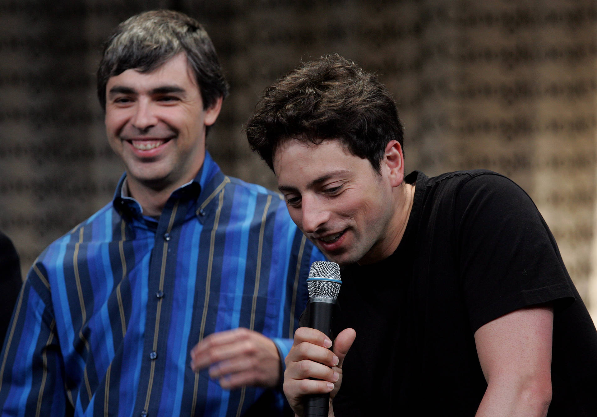 Larry Page Sergey Brin Friends Candid Photography Background