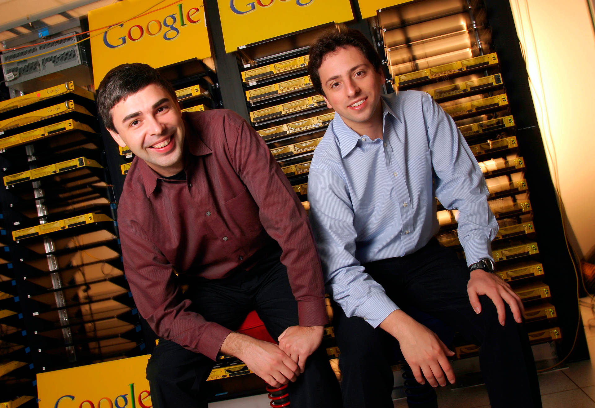 Larry Page Sergey Brin Google Headquarters Background