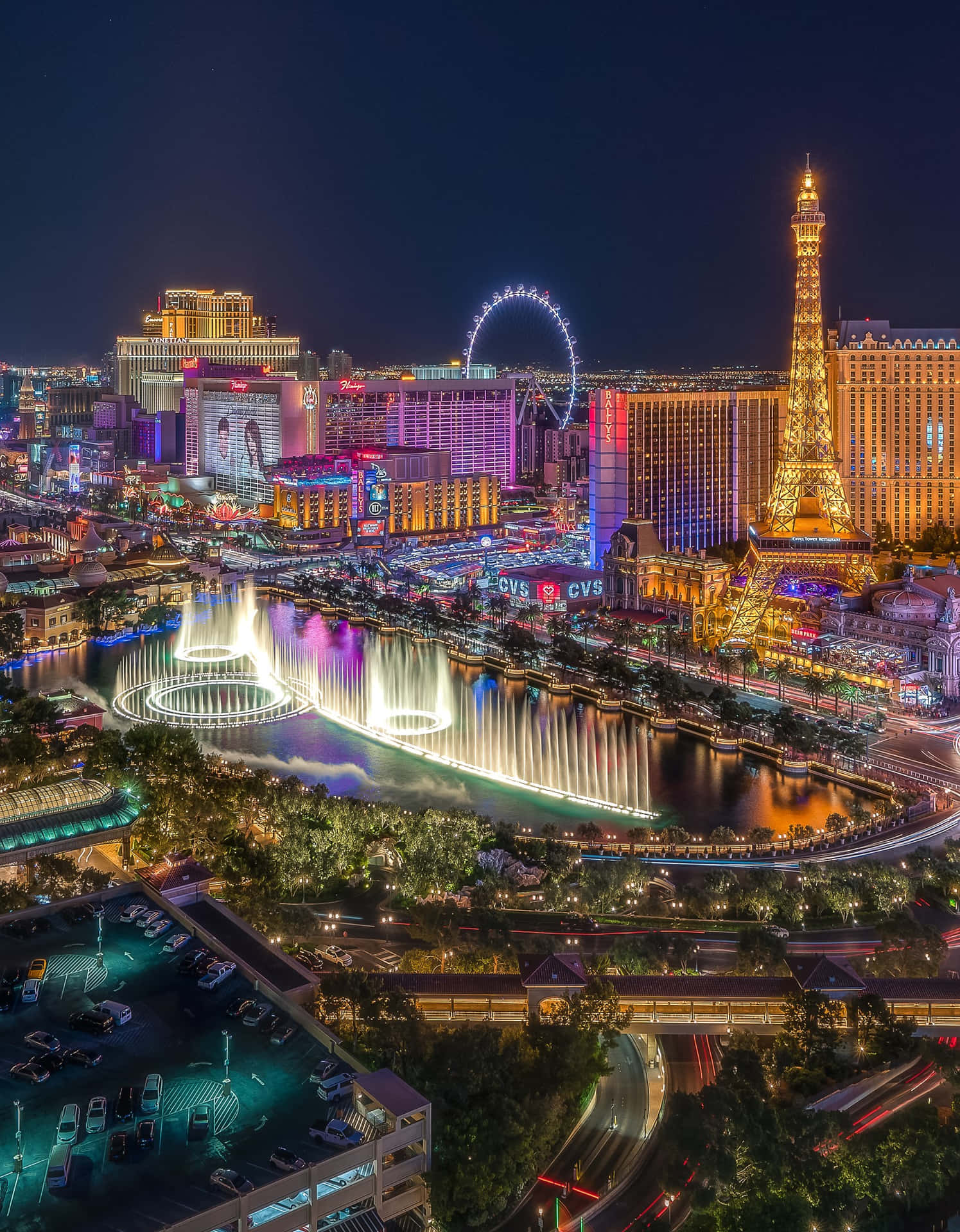 Las Vegas Aerial Perspective Phone Background