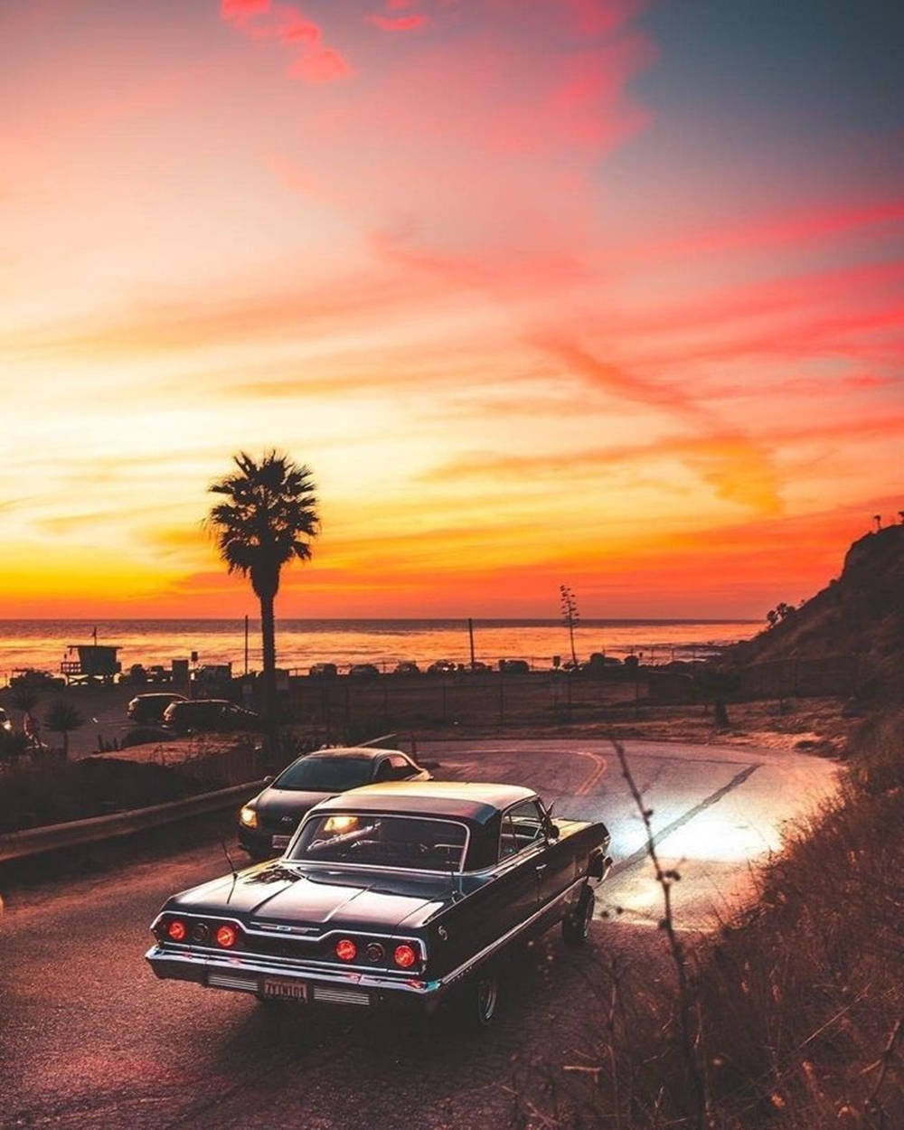 Las Vegas Iphone Classic Car Sunset