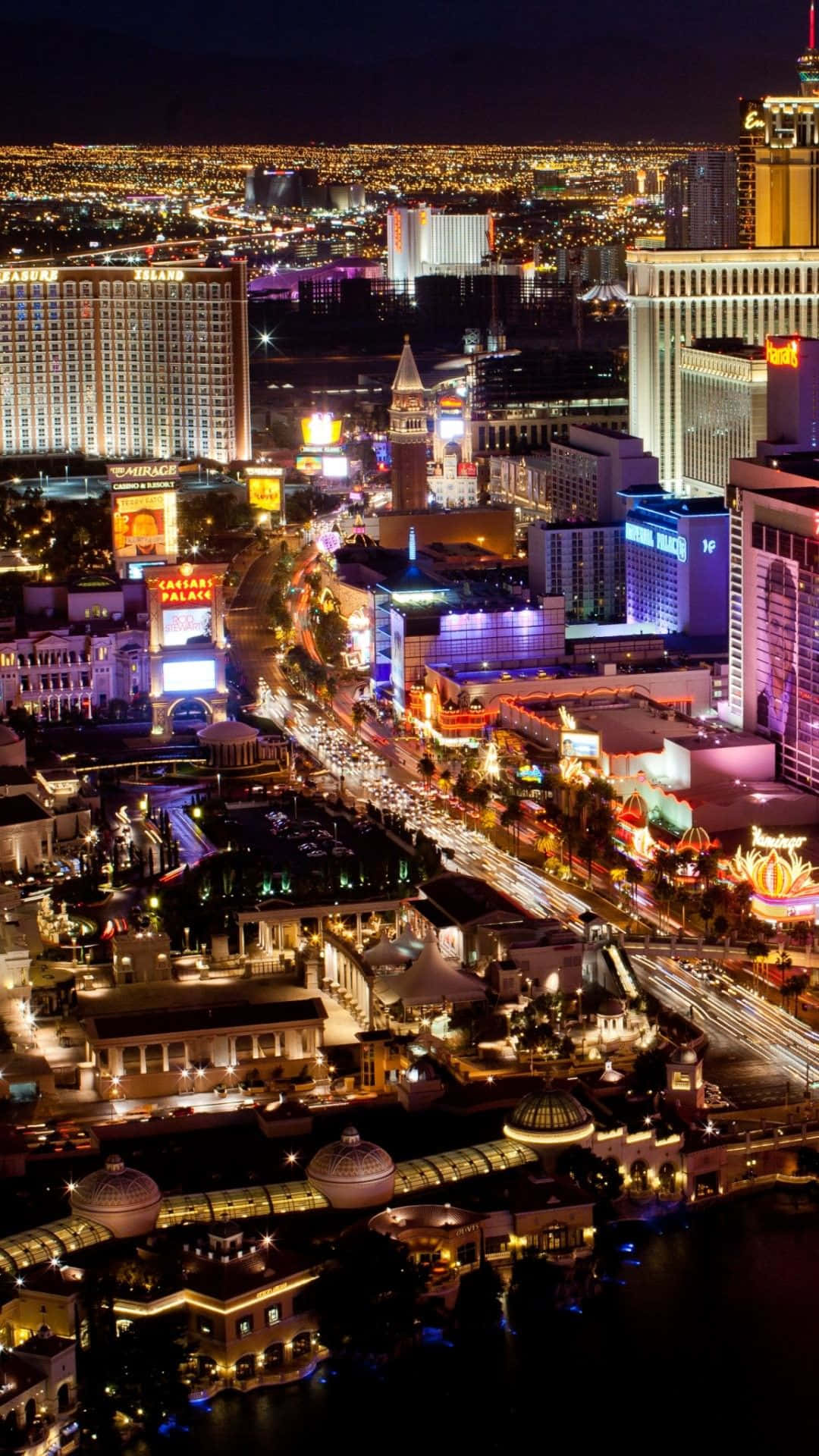 Las Vegas Landline Phone With Modern Technology Background