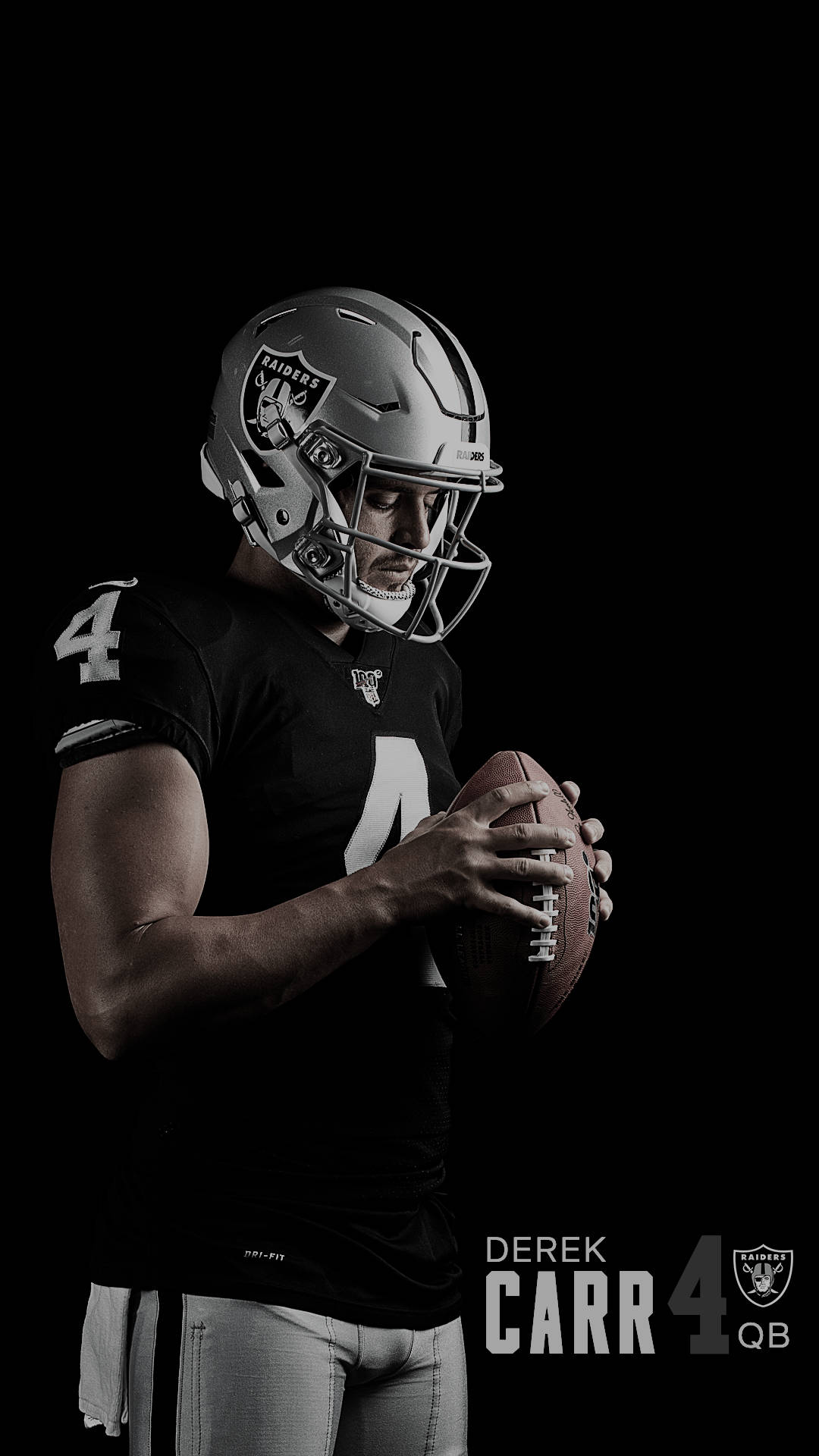 Las Vegas Raiders Derek Carr Solemn Background