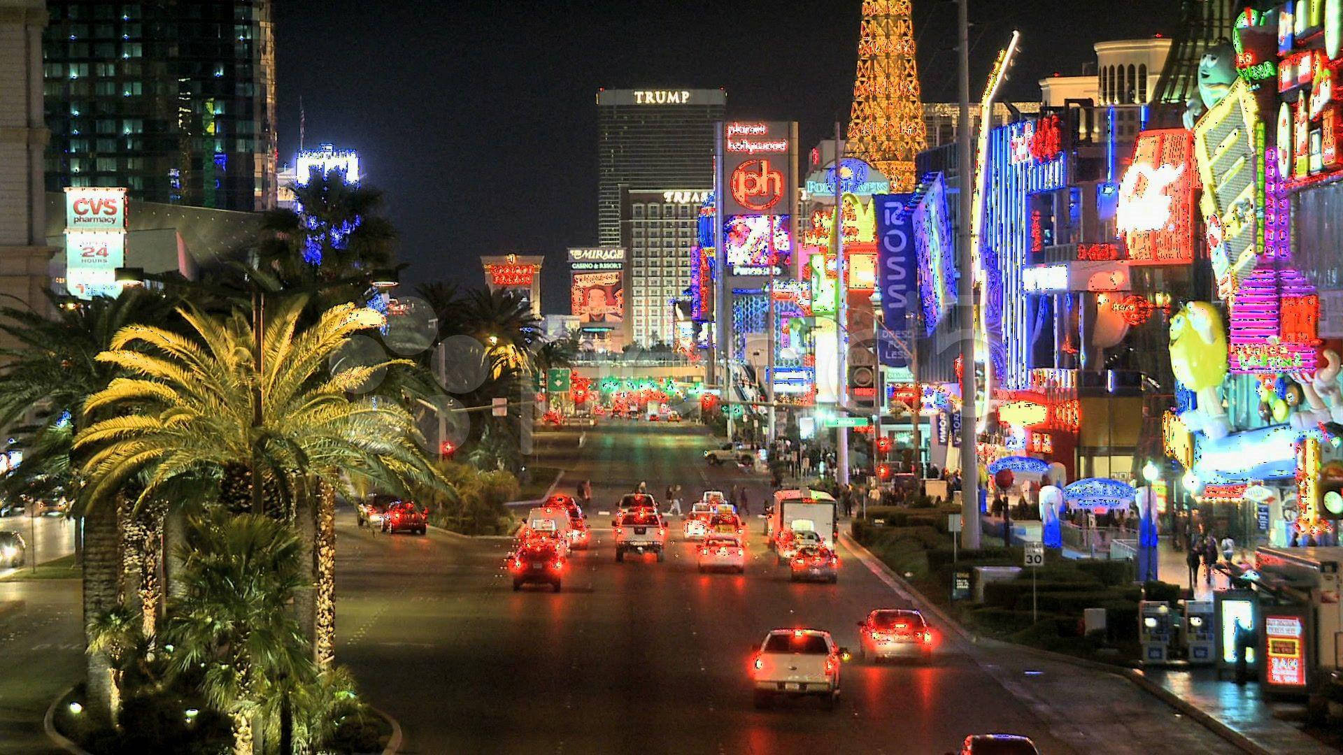 Las Vegas Strip Boulevard Signs Background