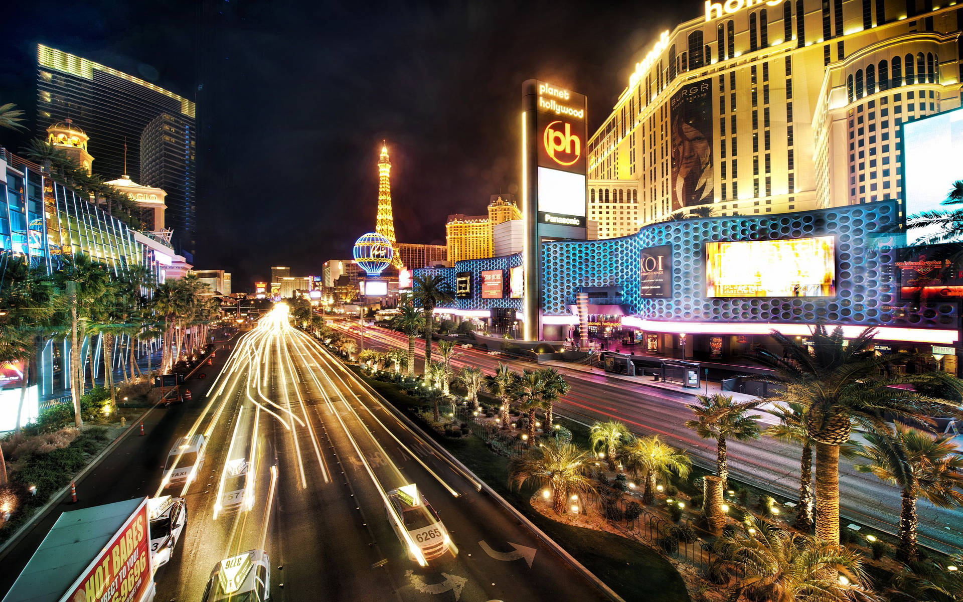 Las Vegas Strip Boulevard Time Lapse Background