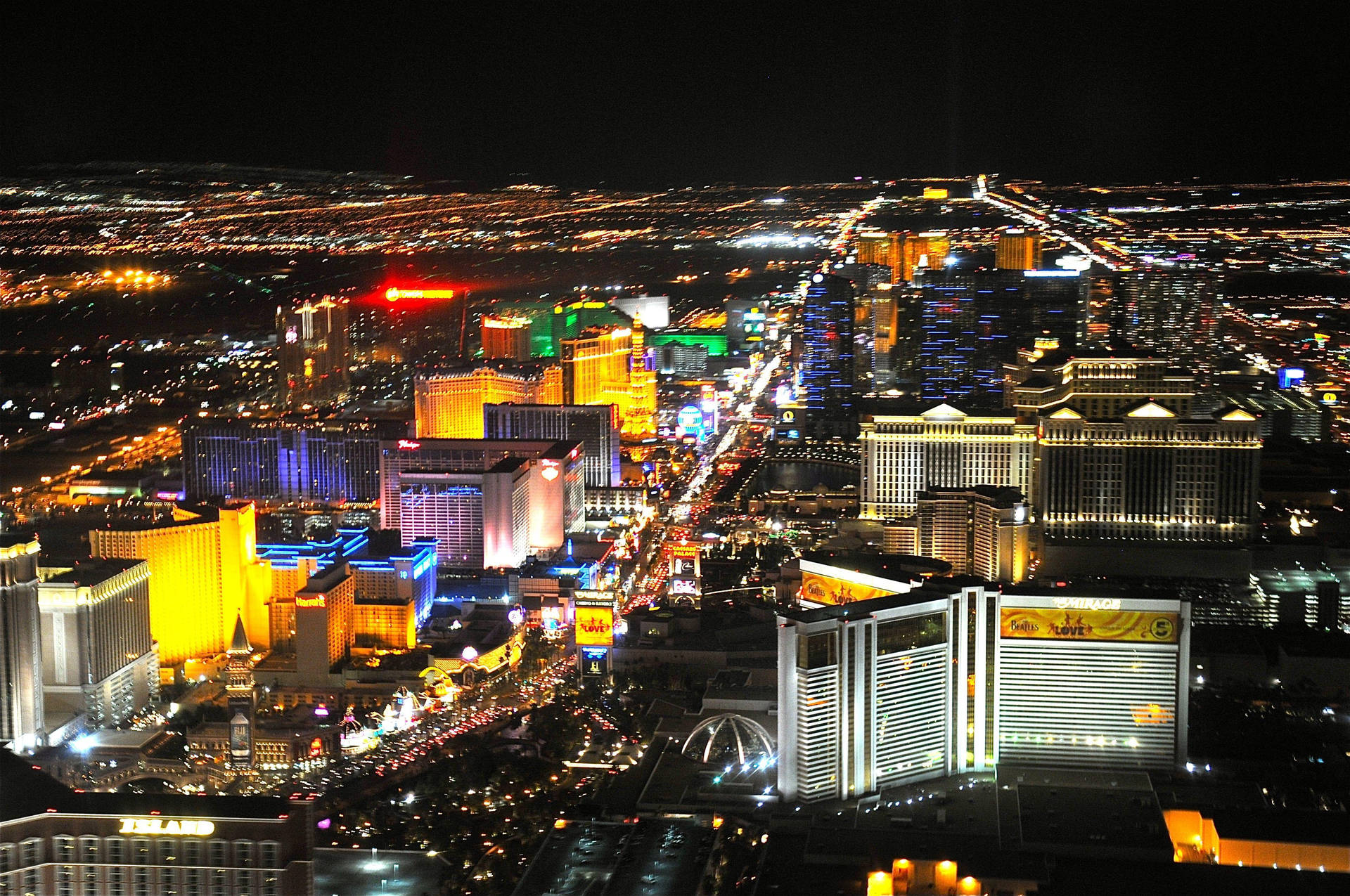 Las Vegas Strip Colorful Casinos Background