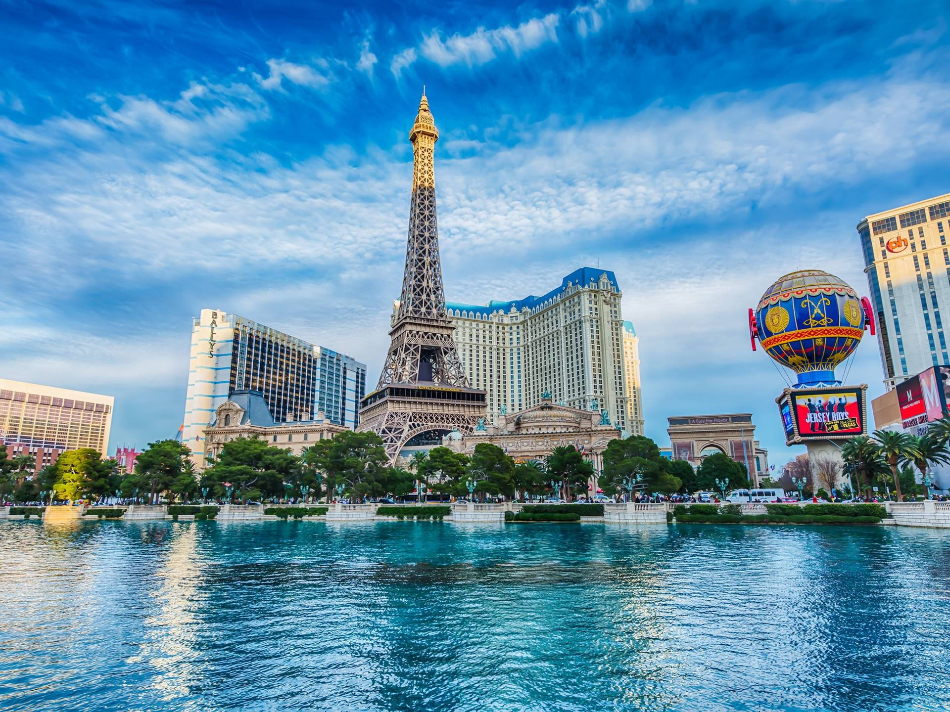 Las Vegas Strip Eiffel Tower Replica Background