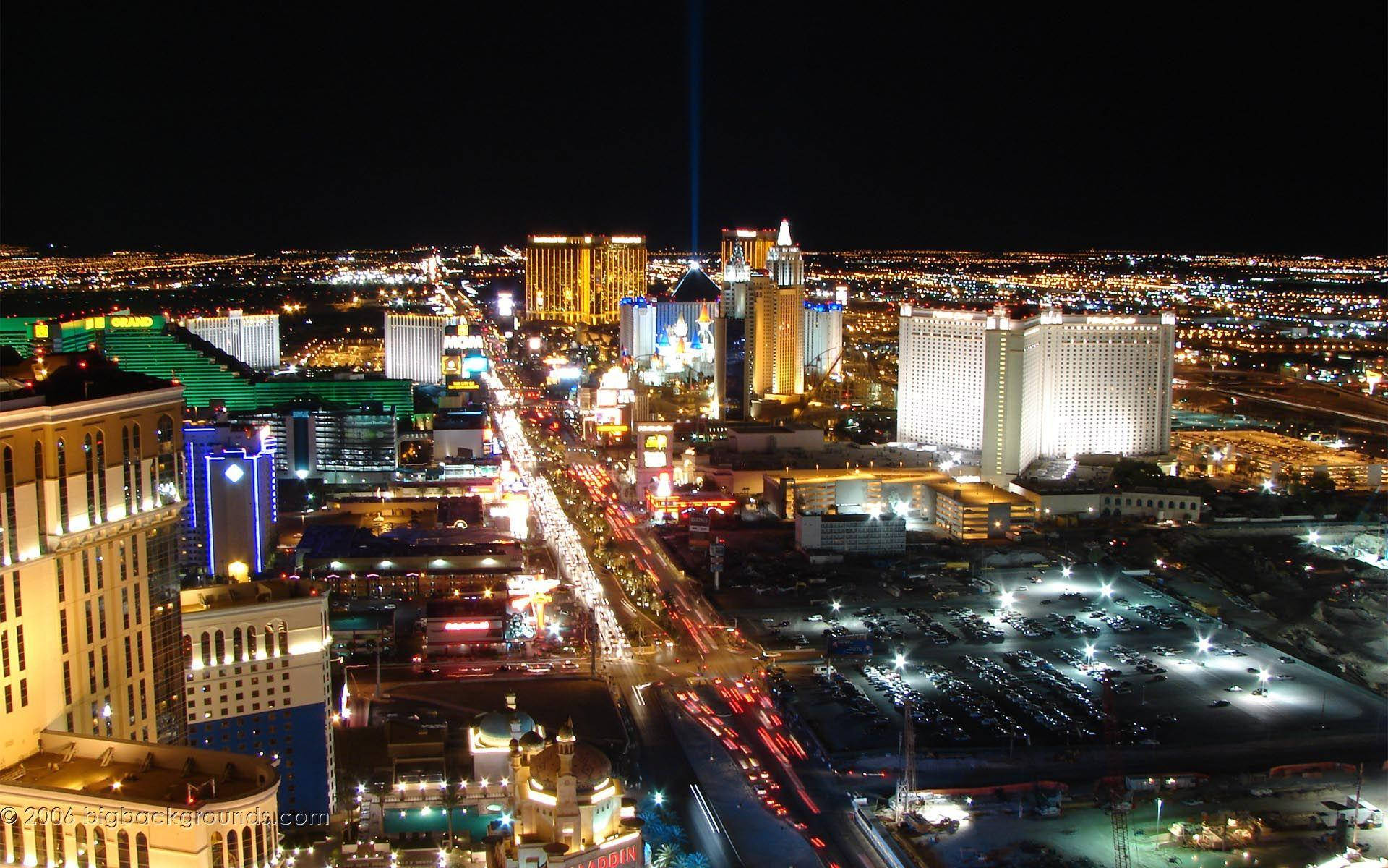 Las Vegas Strip Heavy Traffic Night Background