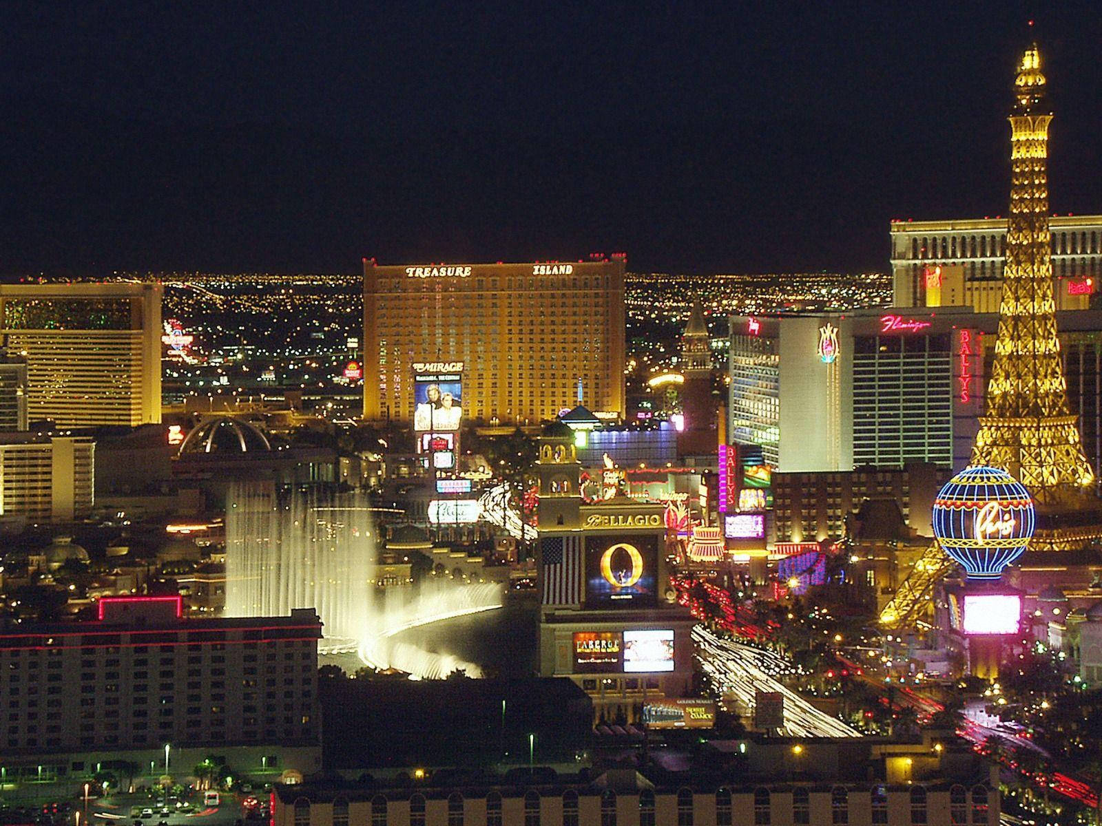 Las Vegas Strip Night Scenery Background