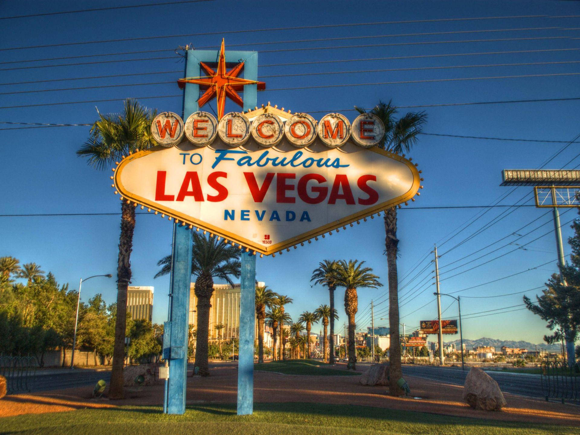 Las Vegas Strip Sign Afternoon Background