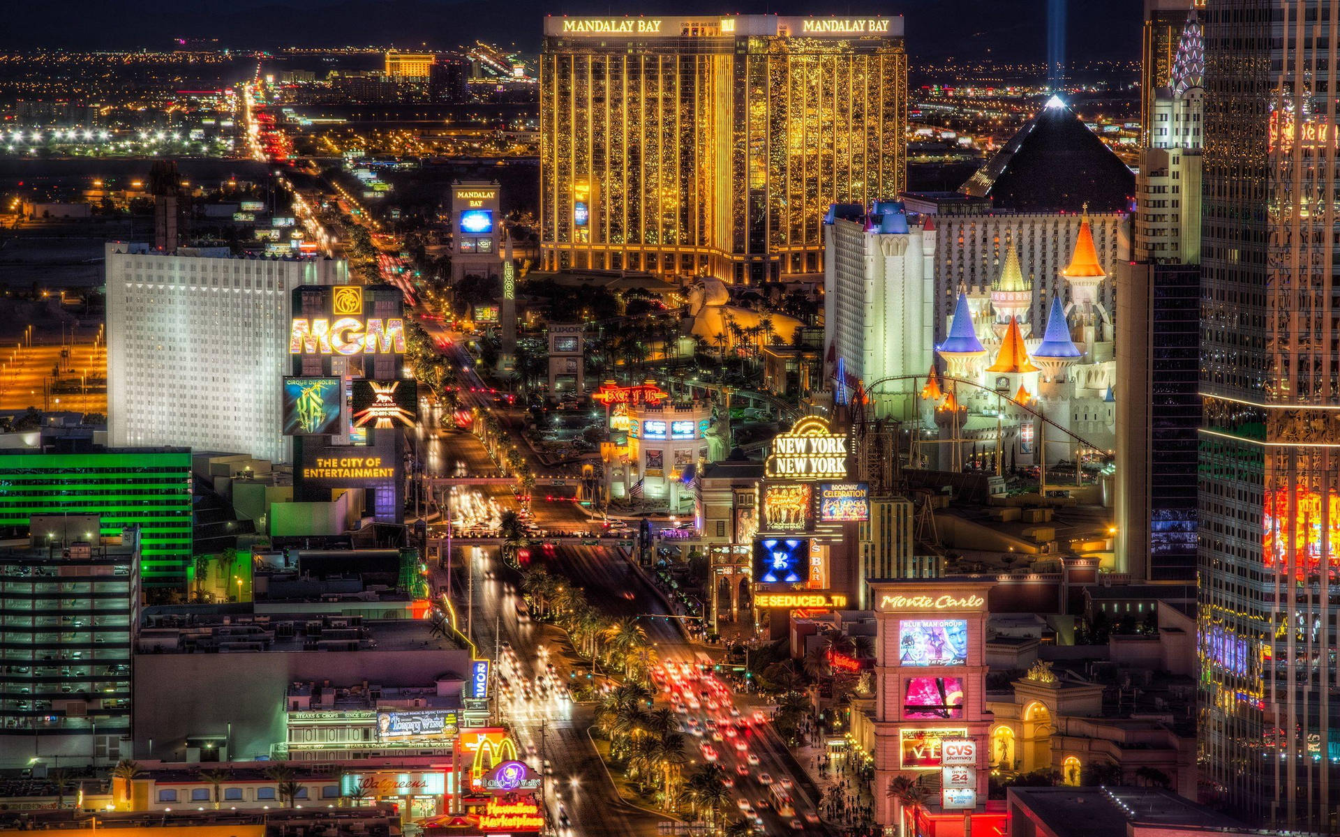 Las Vegas Strip Traffic Boulevard Night Background