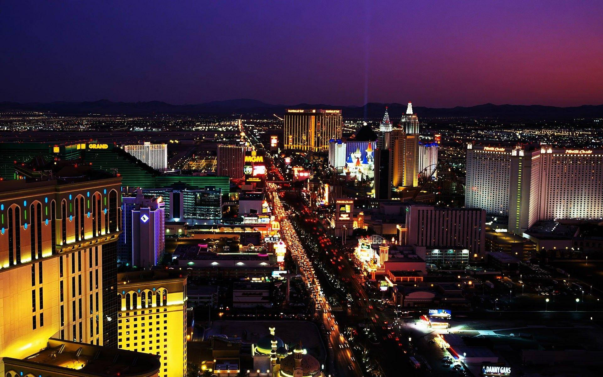 Las Vegas Strip Traffic Night Background