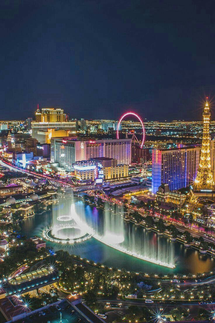 Las Vegas Strip White Fountain Water Background