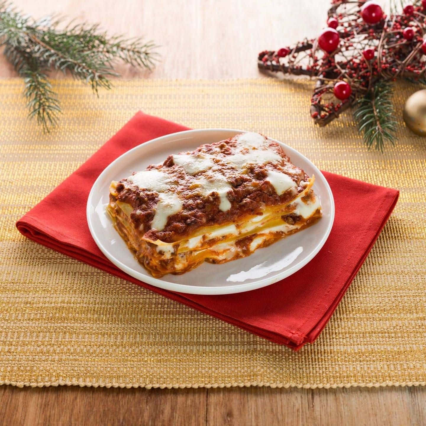 Lasagna Alla Bolognese Holiday Dish Background