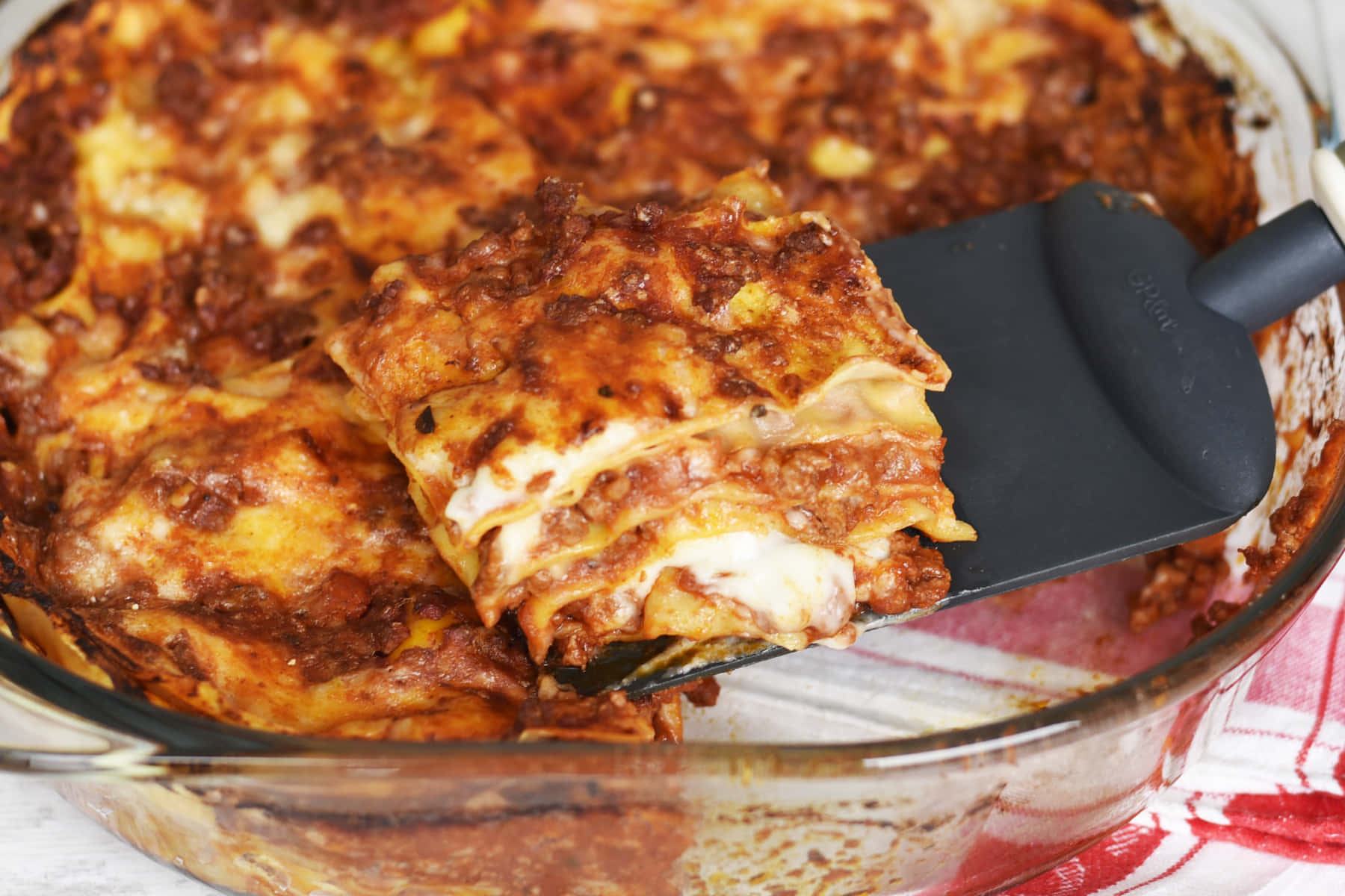 Lasagna Alla Bolognese On A Glassware Background