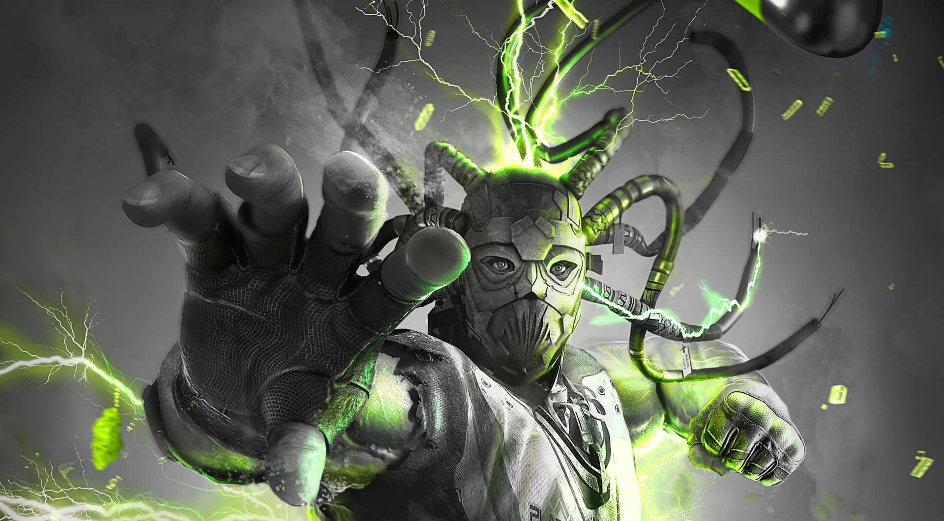 Lasers Firing And Military Tech Sets The Scene In This Futuristic Game Art. Background