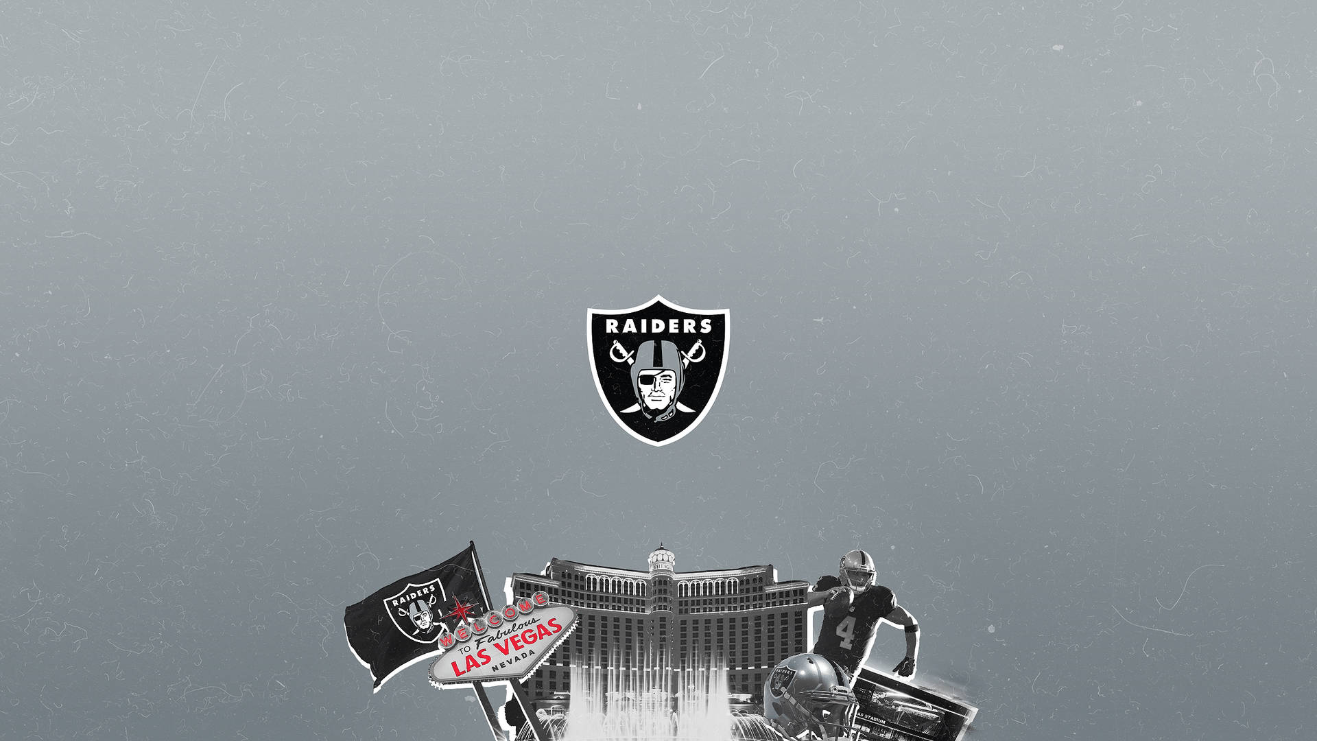 Last Vegas Raiders Logo Over Vegas Background