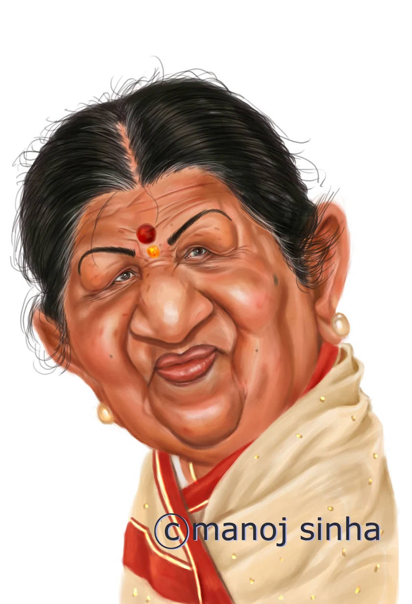 Lata Mangeshkar Cartoon Fanart