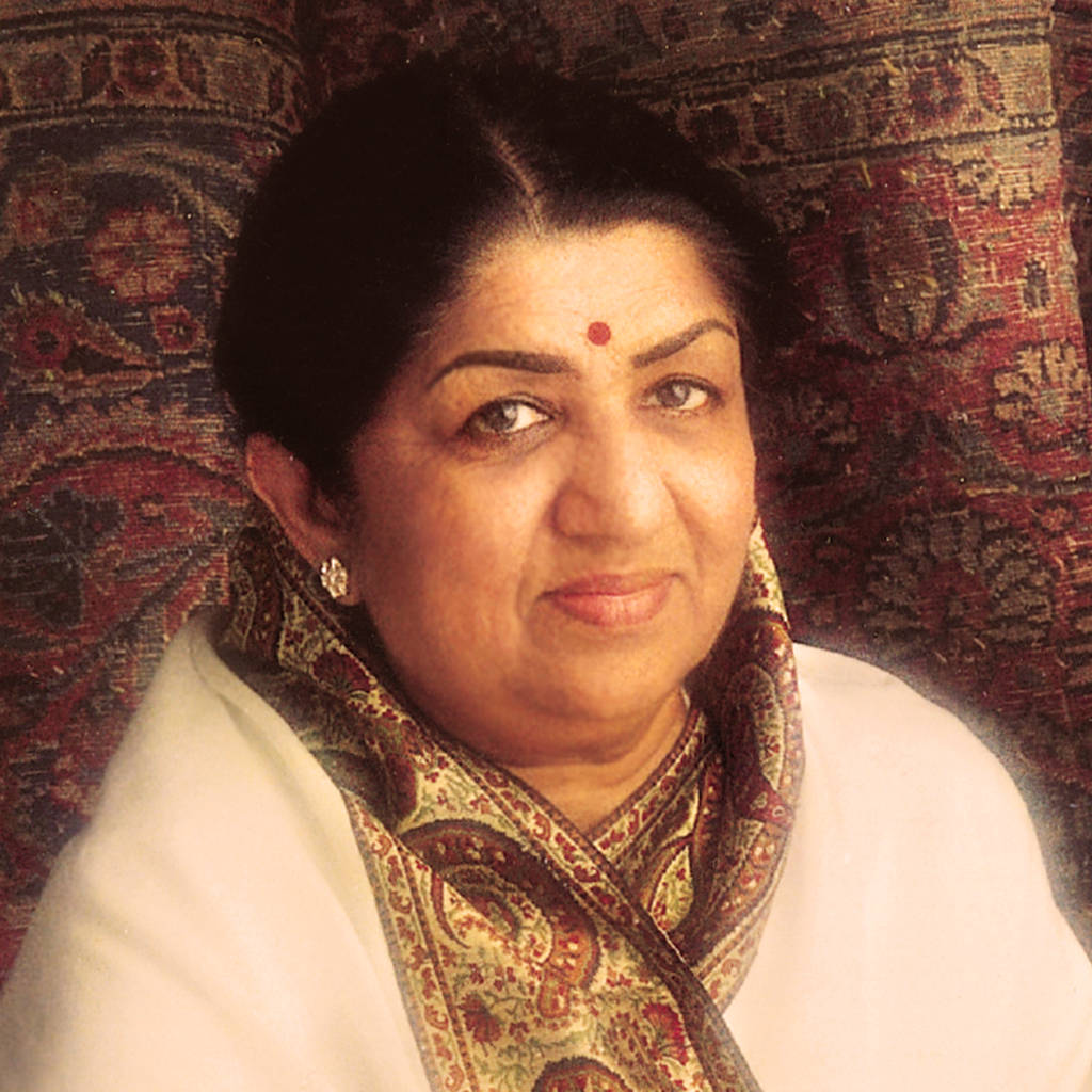 Lata Mangeshkar Portrait Shot Background