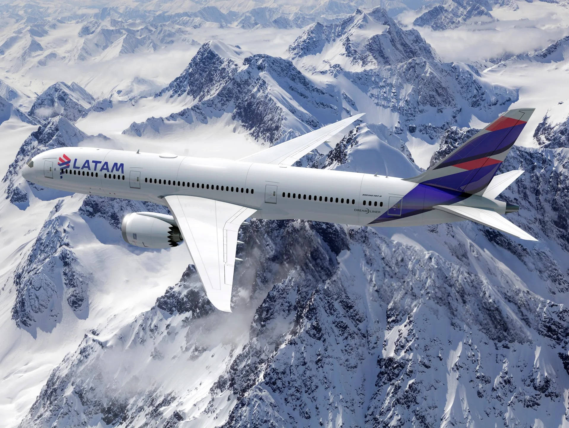 Latam Airlines Mountain Flight Background